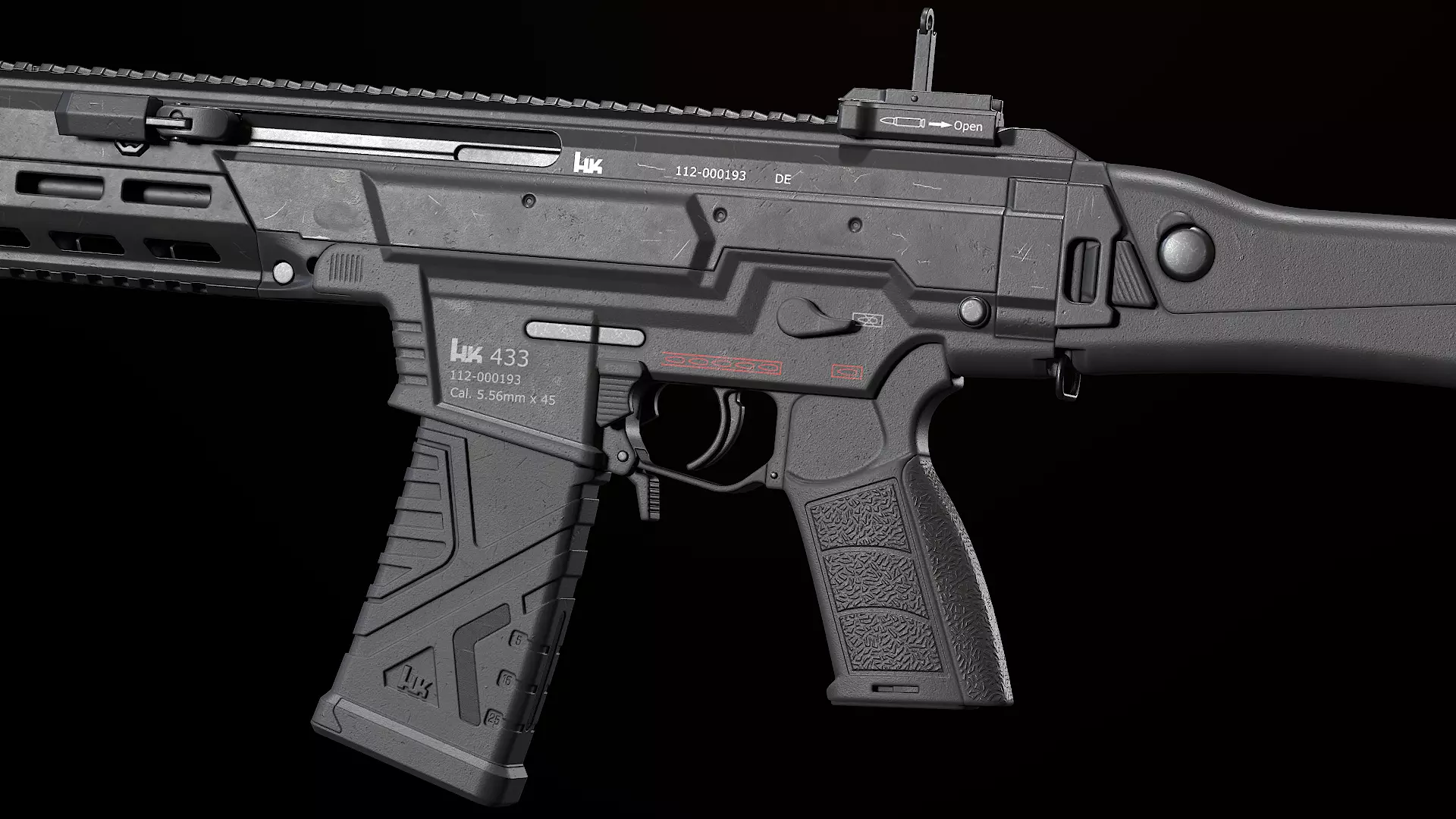 HK433 Assault rifle Low-poly 3D model_0