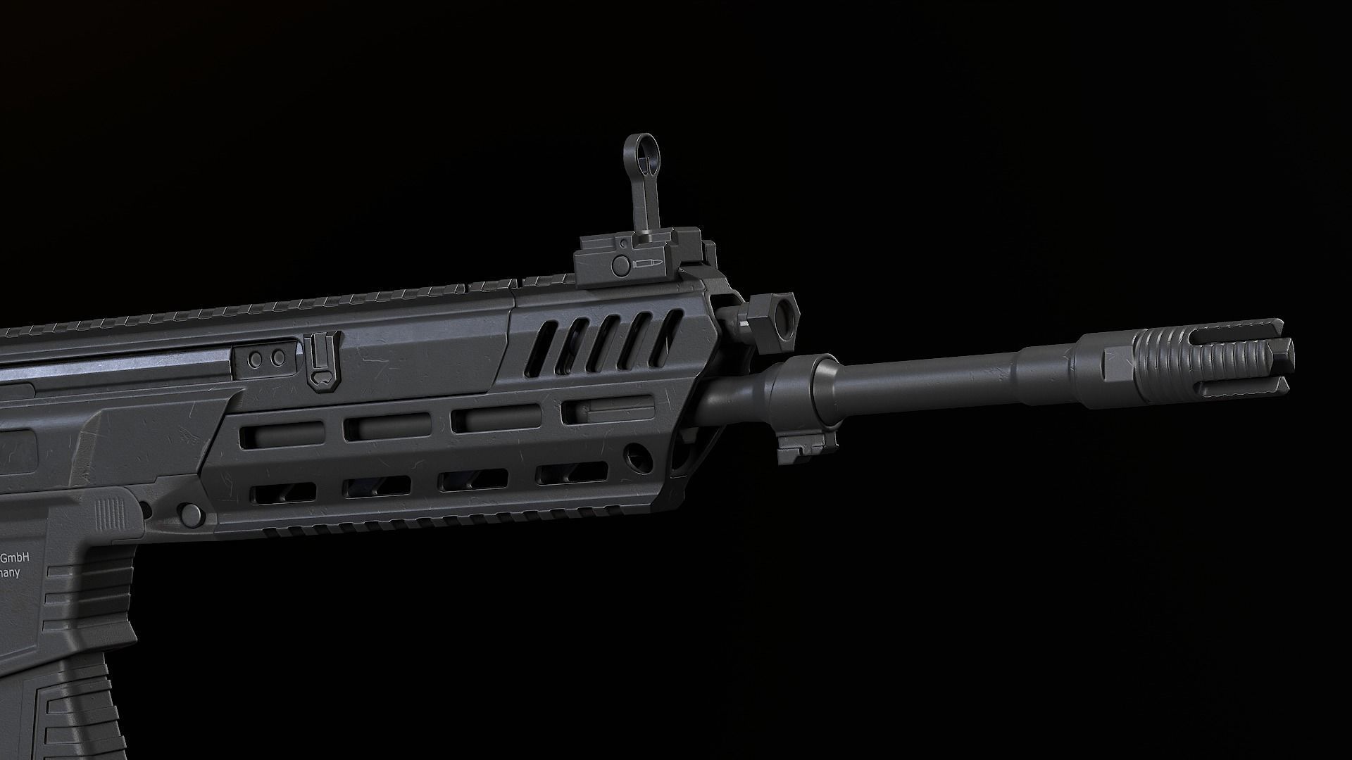 HK433 Assault rifle Low-poly 3D model_13