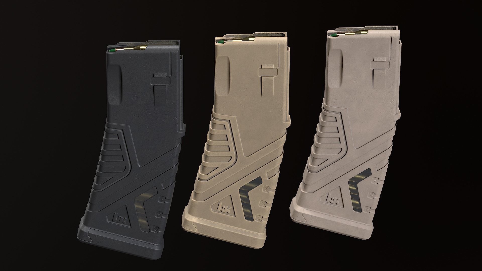 HK433 Assault rifle Low-poly 3D model_16