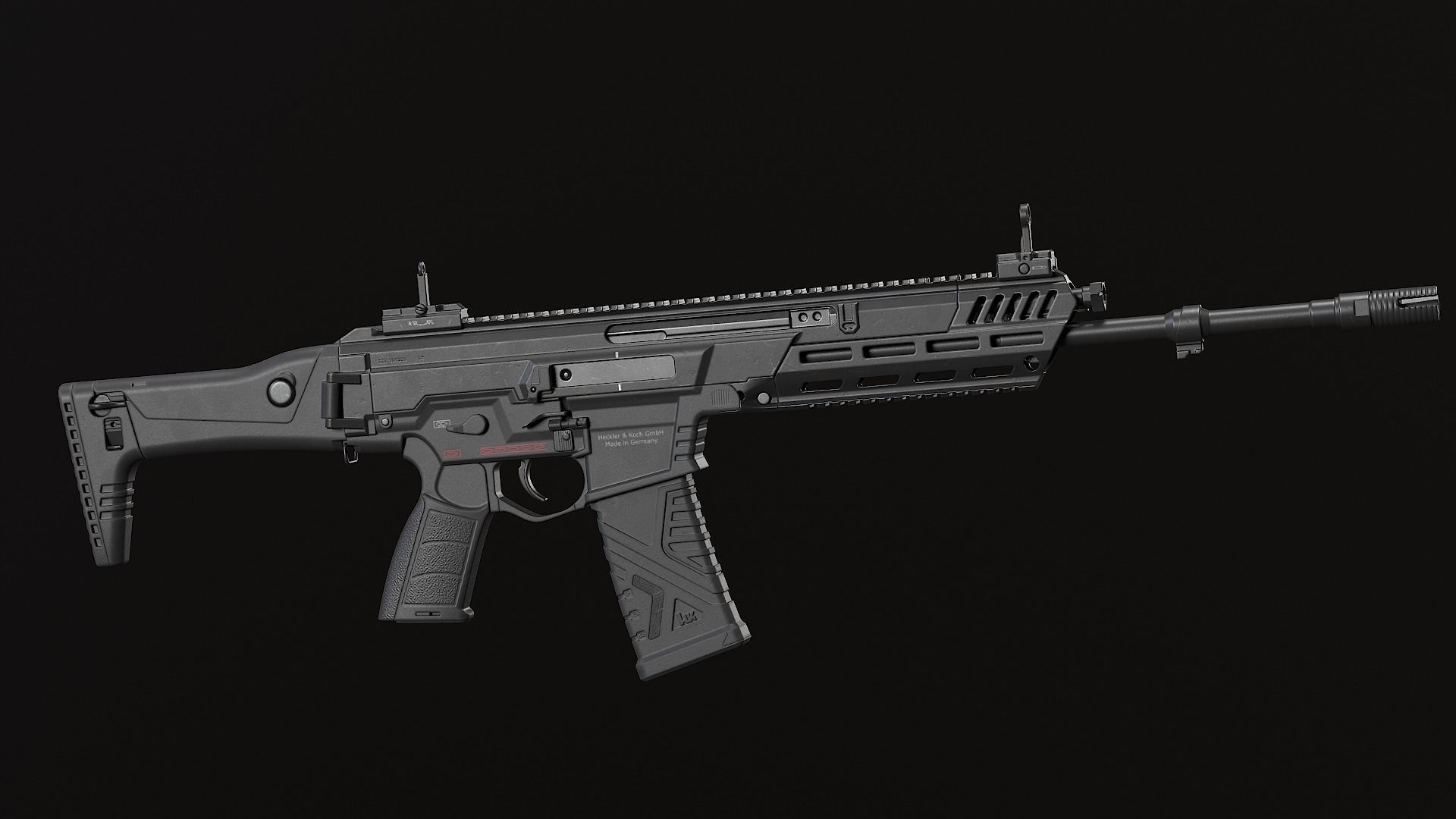 HK433 Assault rifle Low-poly 3D model_25