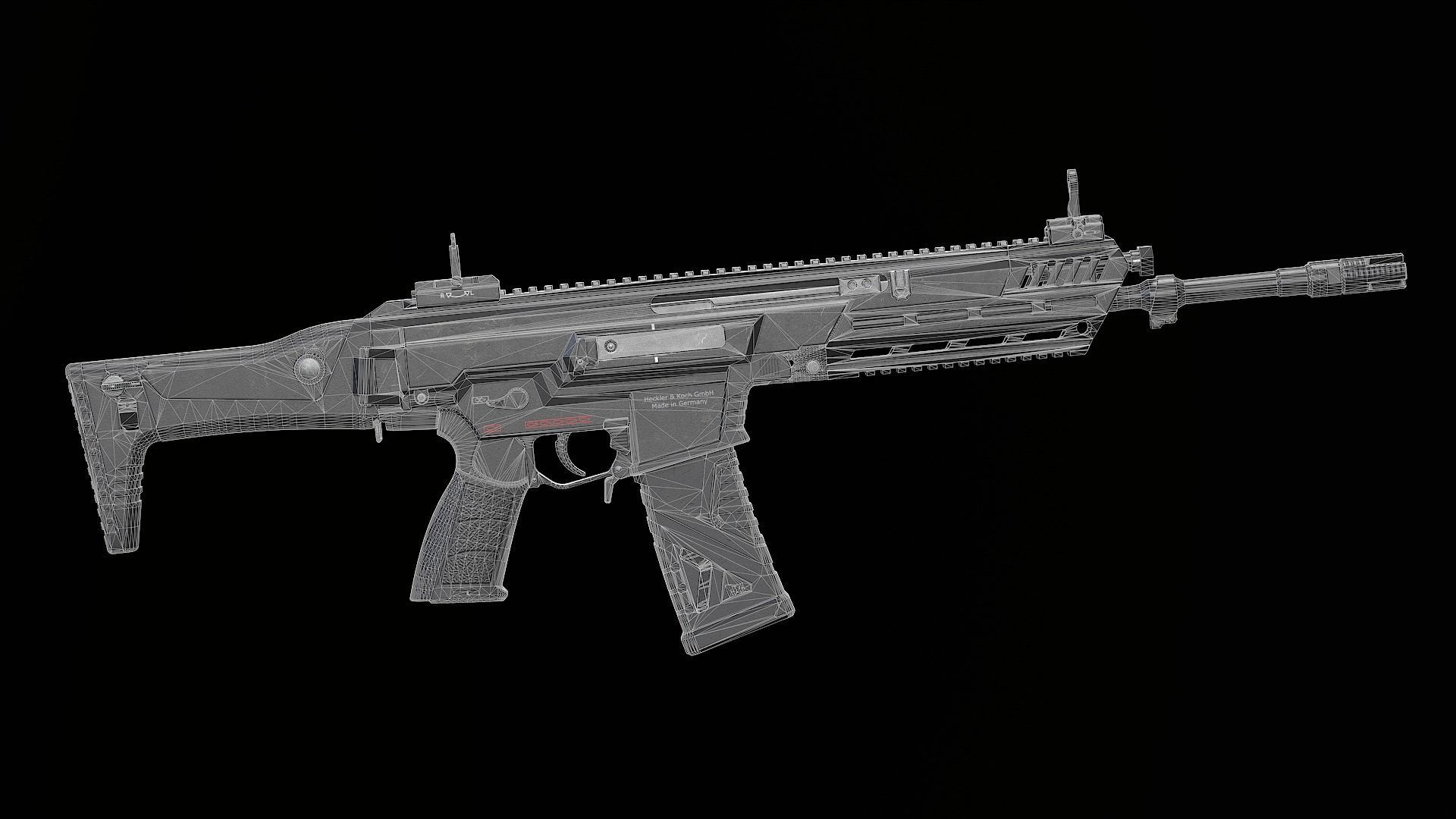 HK433 Assault rifle Low-poly 3D model_20