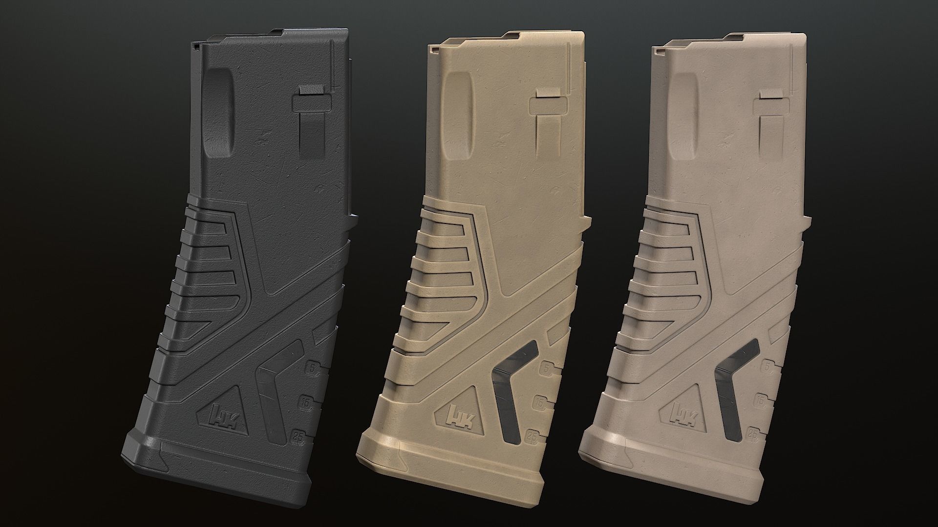 HK433 Assault rifle Low-poly 3D model_18