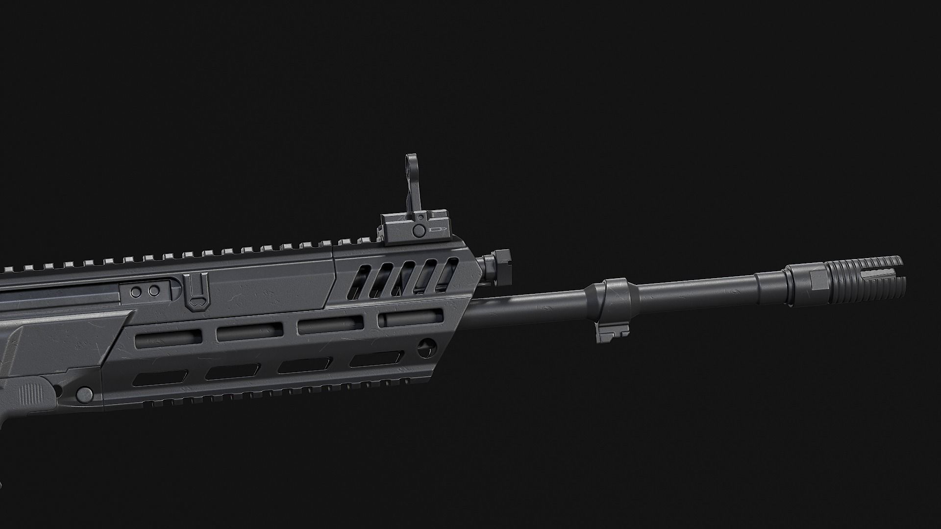 HK433 Assault rifle Low-poly 3D model_27