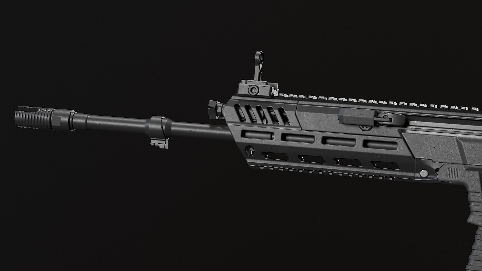 HK433 Assault rifle Low-poly 3D model_24