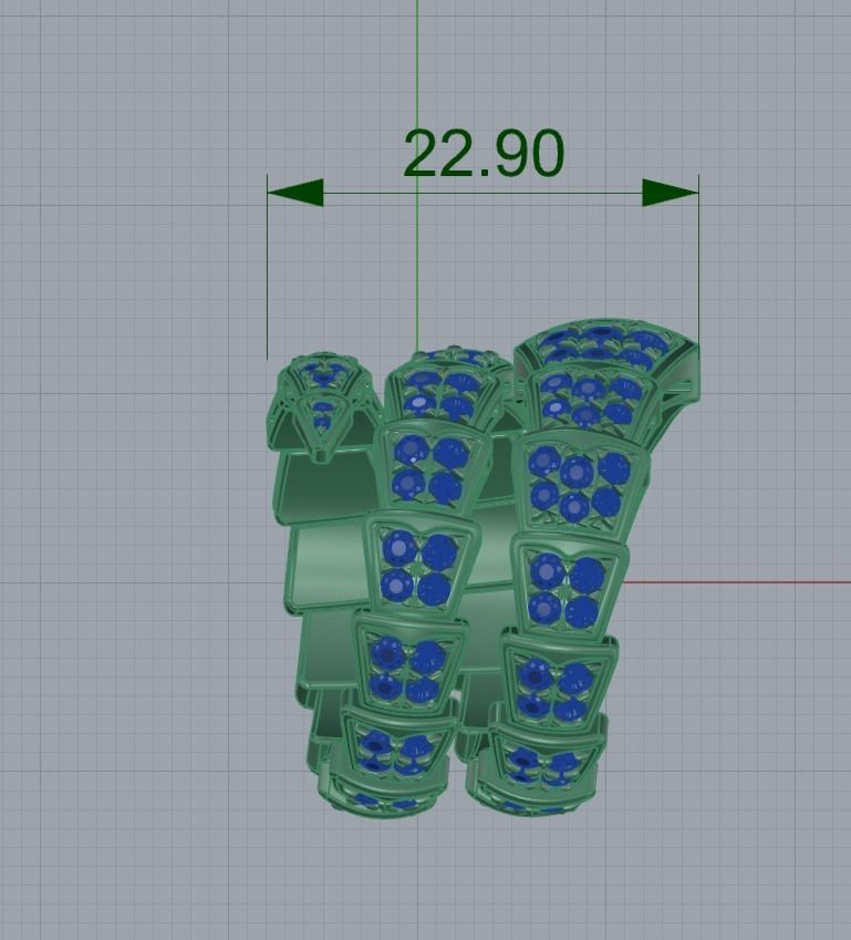 Serpenti Viper Ring 3D print model_3