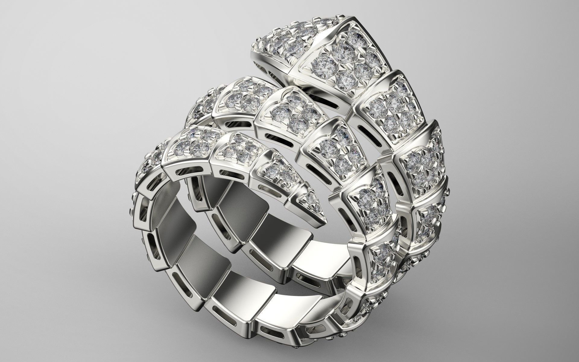 Serpenti Viper Ring 3D print model_1