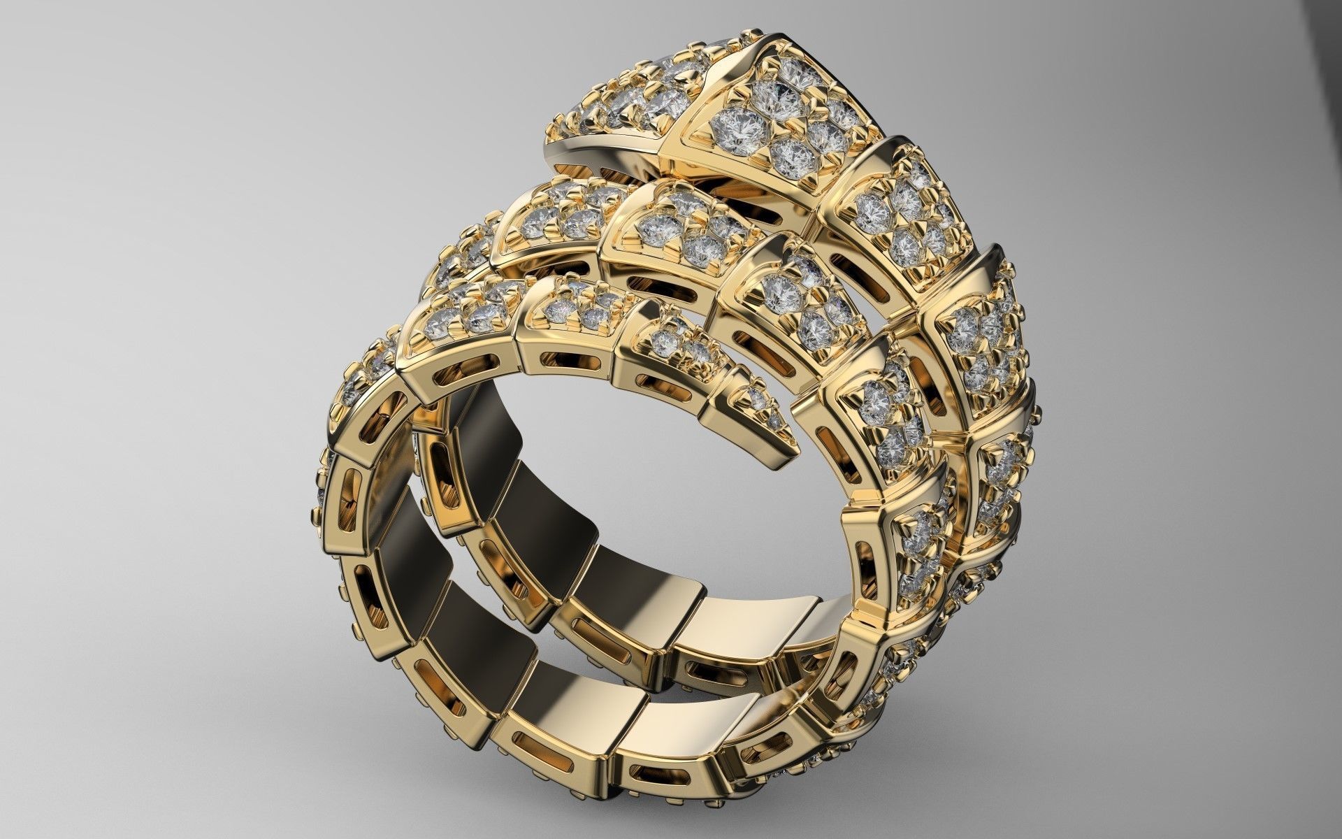 Serpenti Viper Ring 3D print model_10