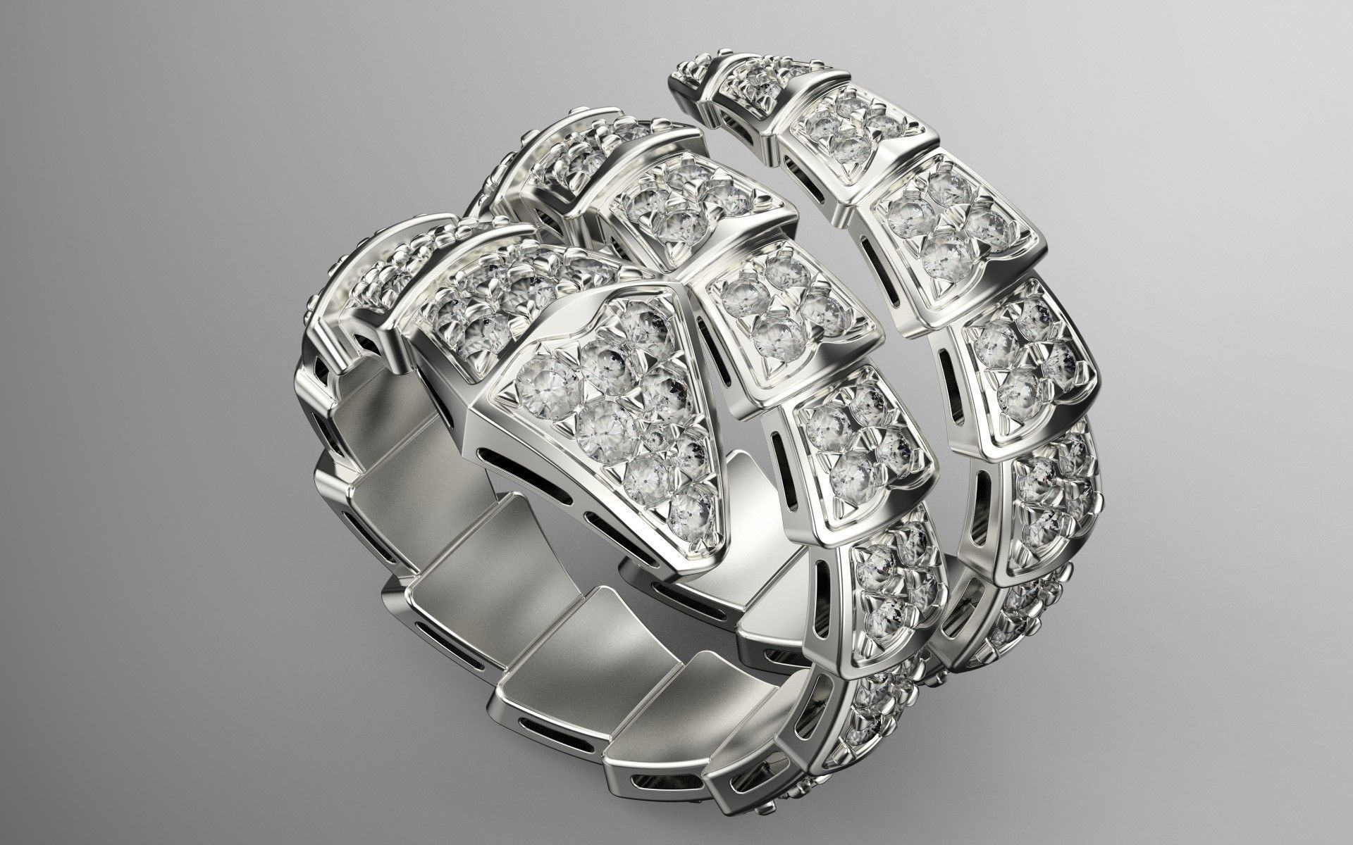 Serpenti Viper Ring 3D print model_11