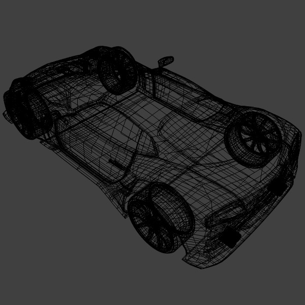 Blue racing concept car 3D model_9