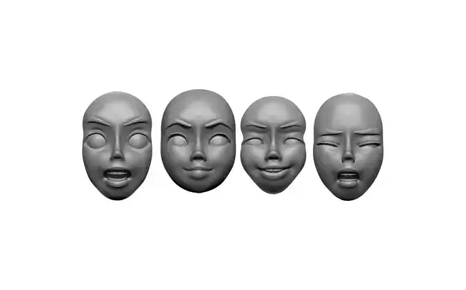 faces emotions 3D print model