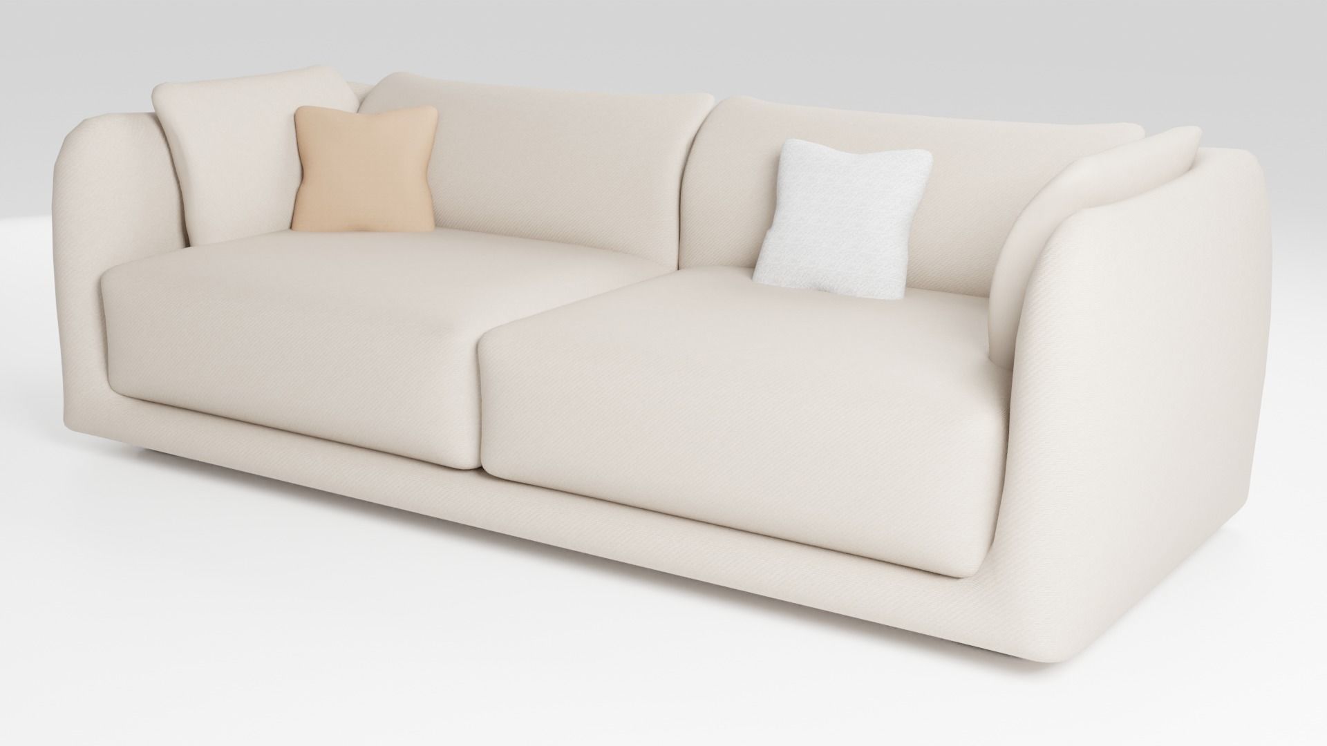 Sofa in an elegant style in light colors 3D model_4