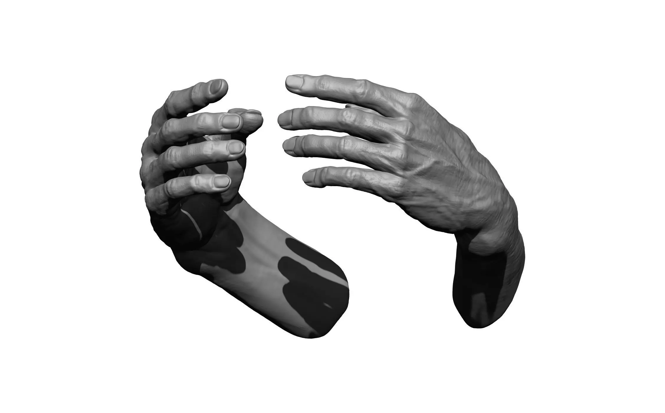 hands male man 3D print model_0