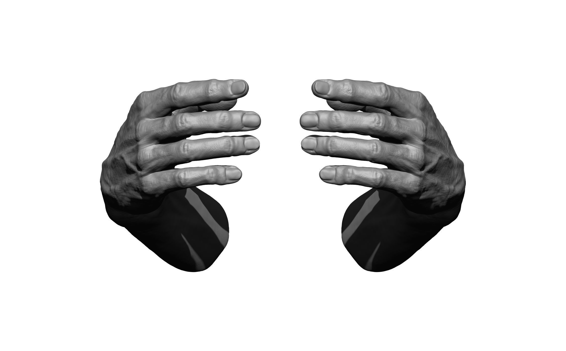 hands male man 3D print model_1