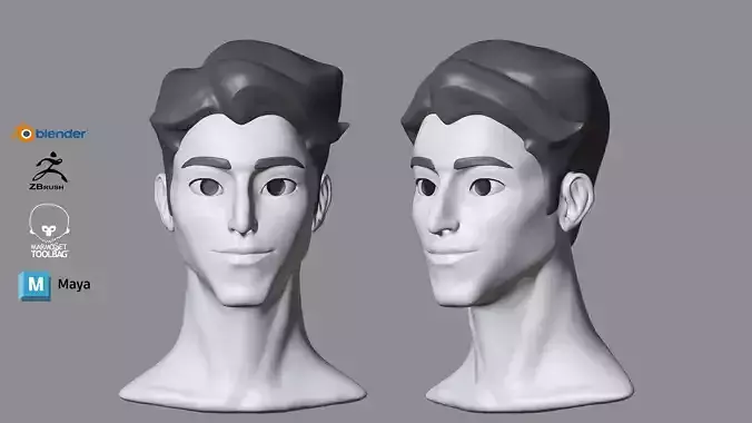 Male Stylized Character George high poly sculpt base mesh 3D model