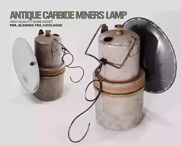 Antique Carbide Miners Lamp Free low-poly 3D model