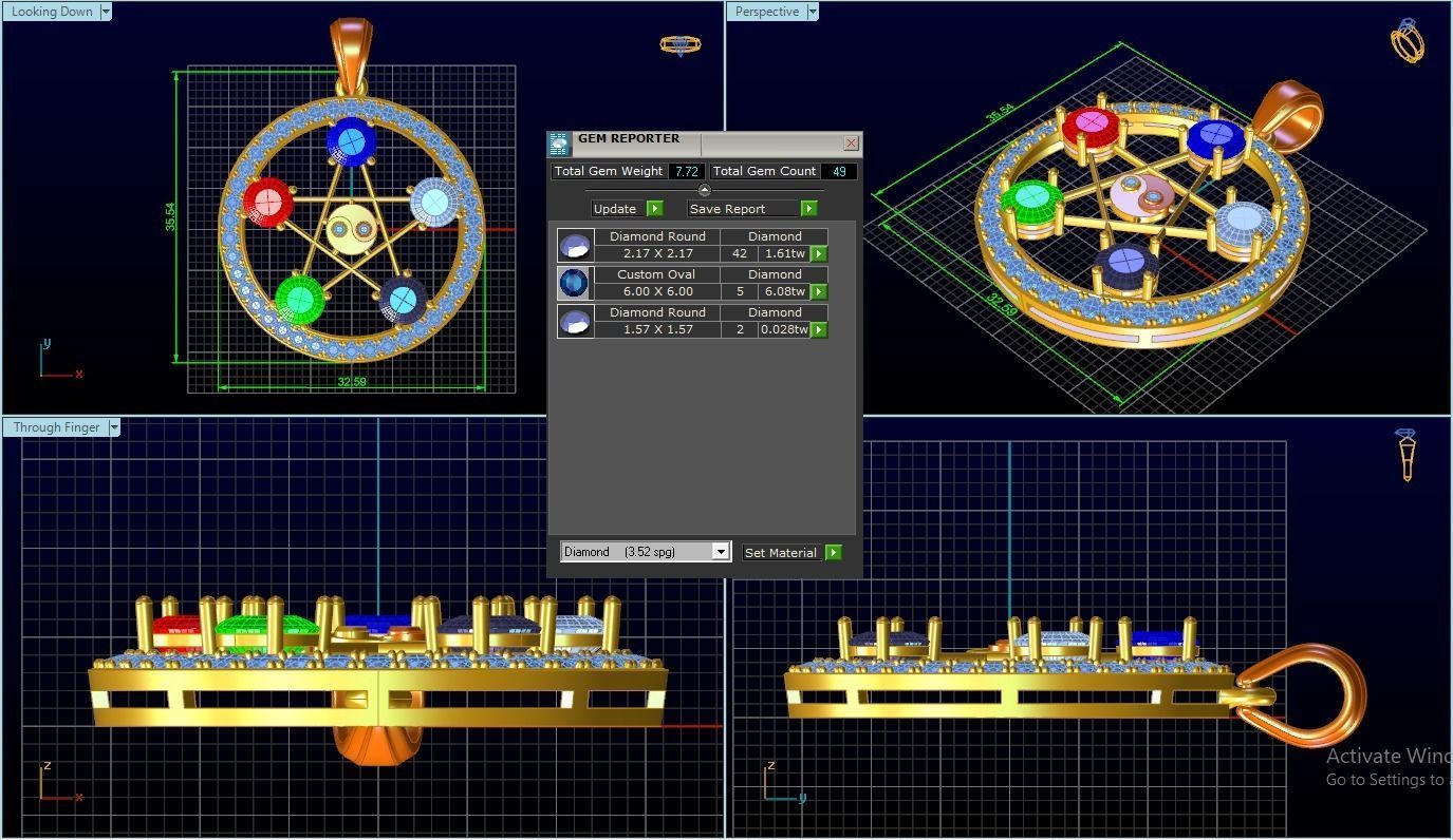 Gem Pendant 3D print model_2