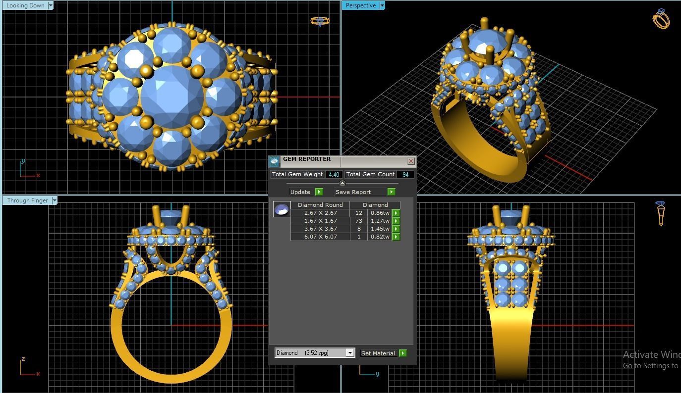 Diamond Ring 3D print model_1