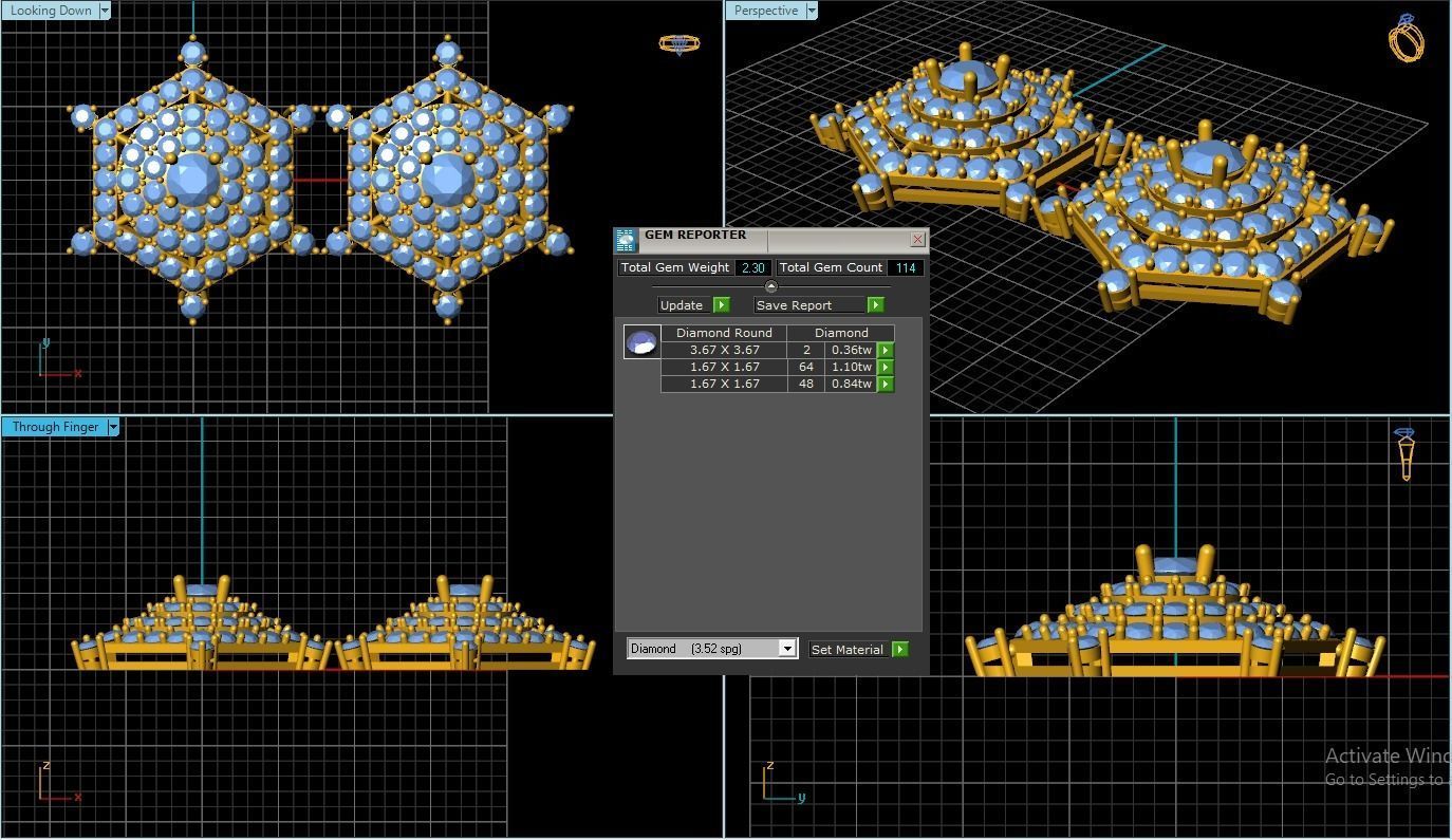 Diamond Earring 3D print model_1