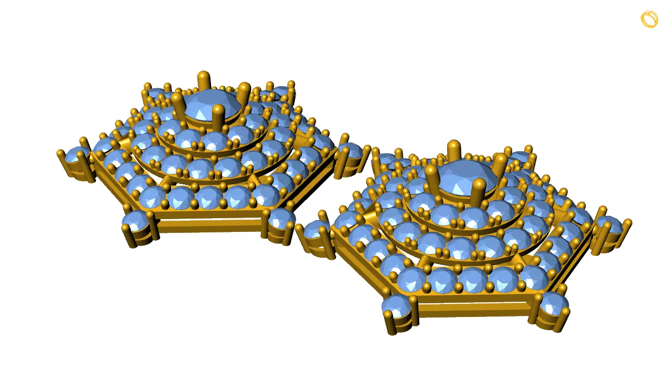 Diamond Earring 3D print model_0