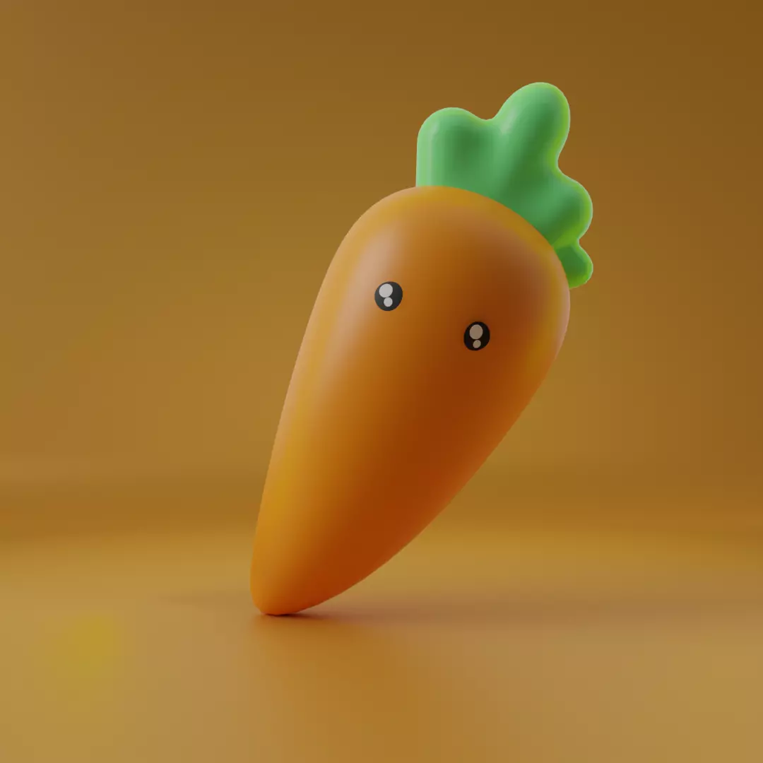 Cute Carrot emotion 3D model
