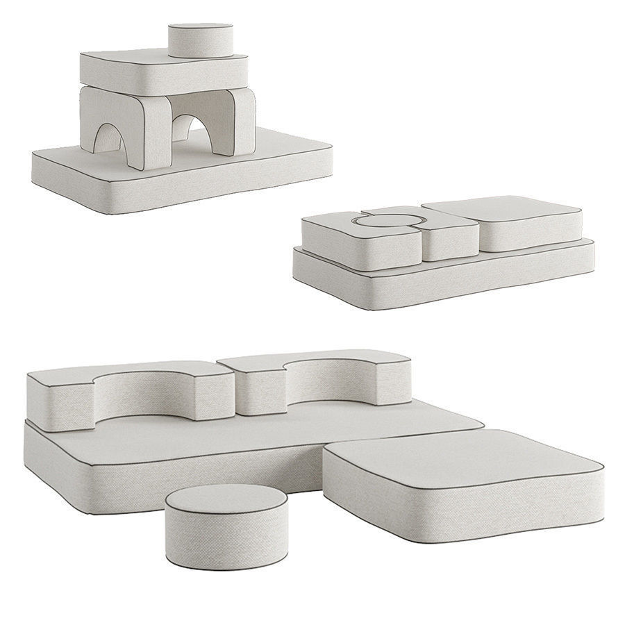 The Modular Pillow Stack Sofa by Business and Pleasure 3D model_1