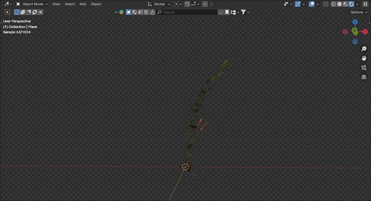 grass with flowers Low-poly 3D model_3