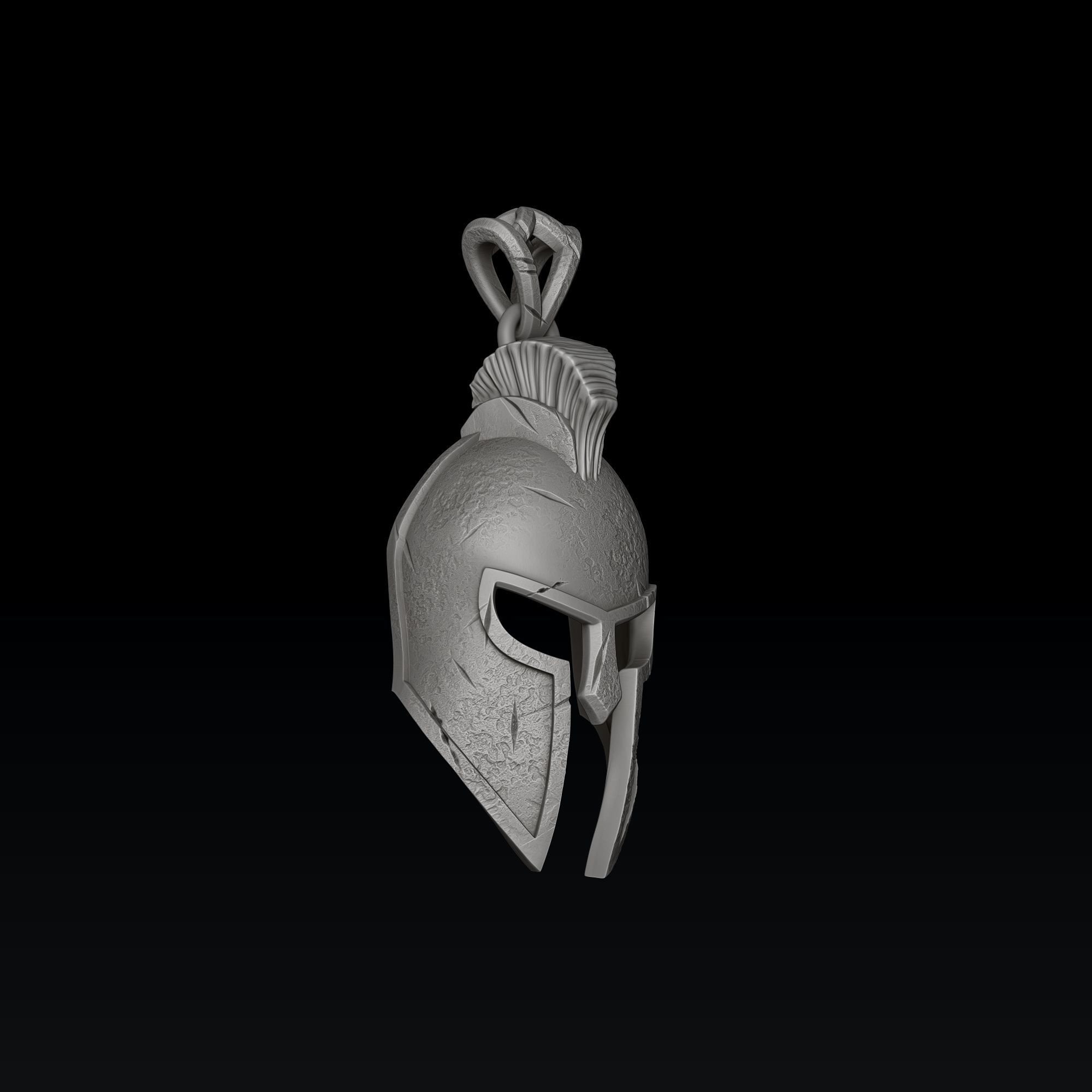 Helmet Pendant V2 3D print model_2