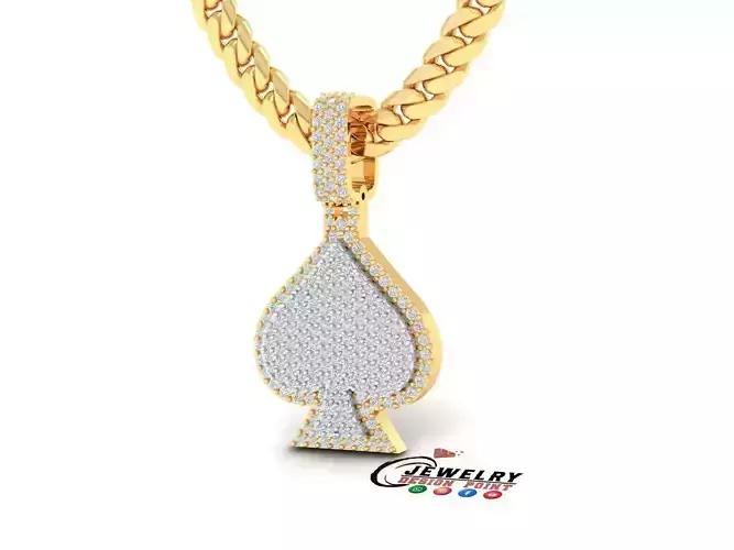 Custom Ace of Spade Pendant - Diamond Pendant - Spade Necklace 3D print model