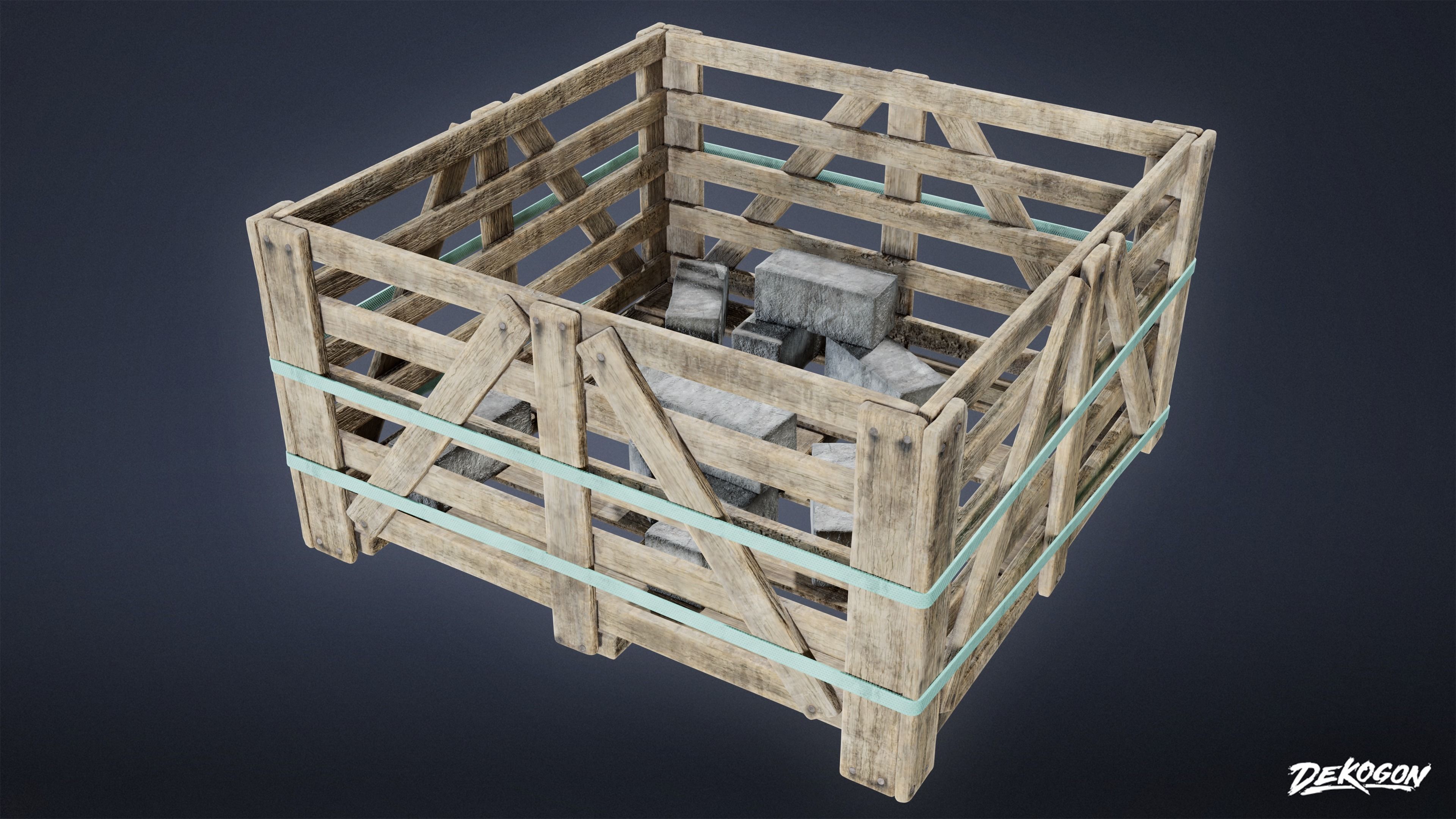 SUBURBS - Construction Containers 01 - LOW POLY AND NANITE Low-poly 3D model_5