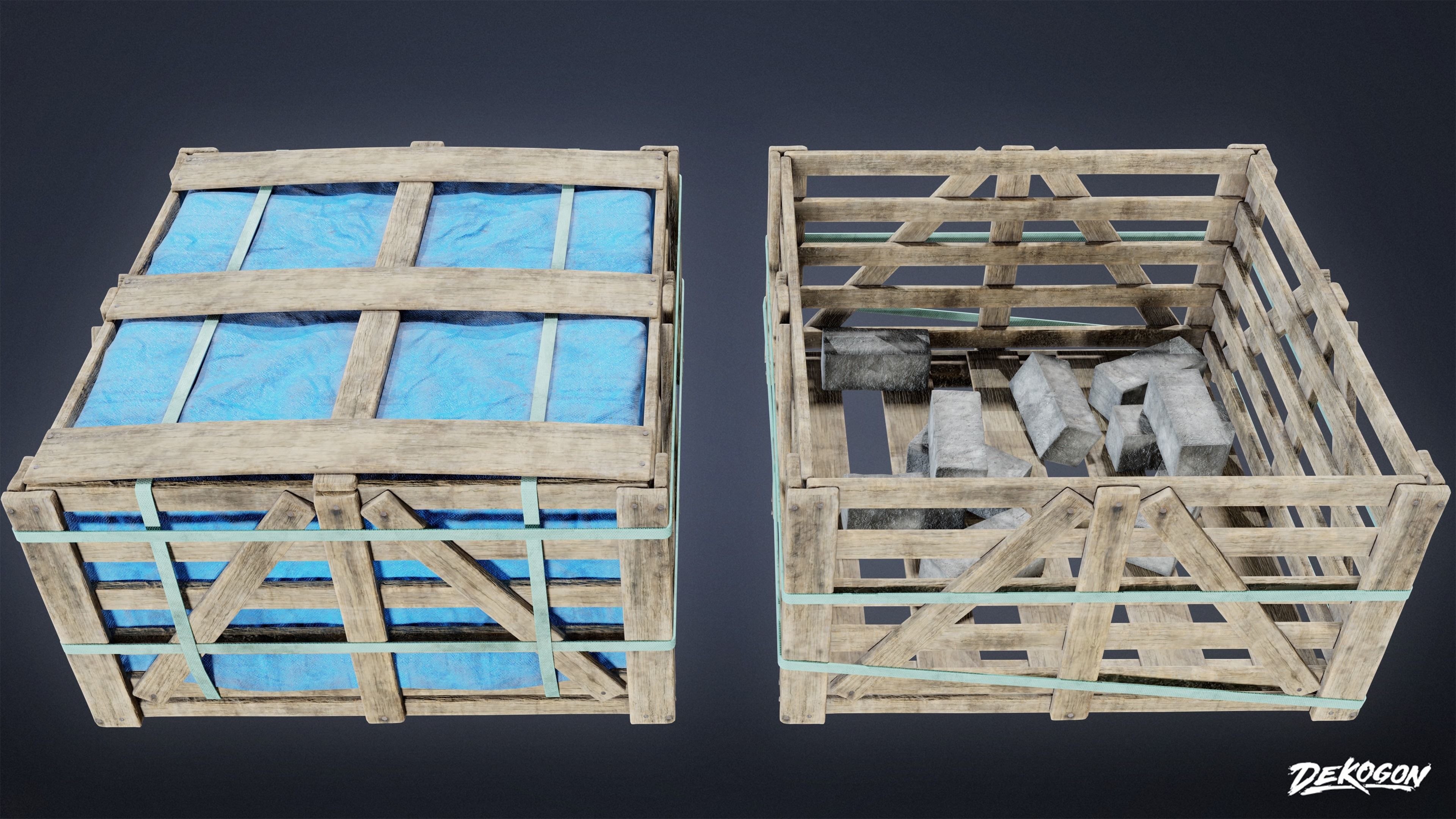 SUBURBS - Construction Containers 01 - LOW POLY AND NANITE Low-poly 3D model_2