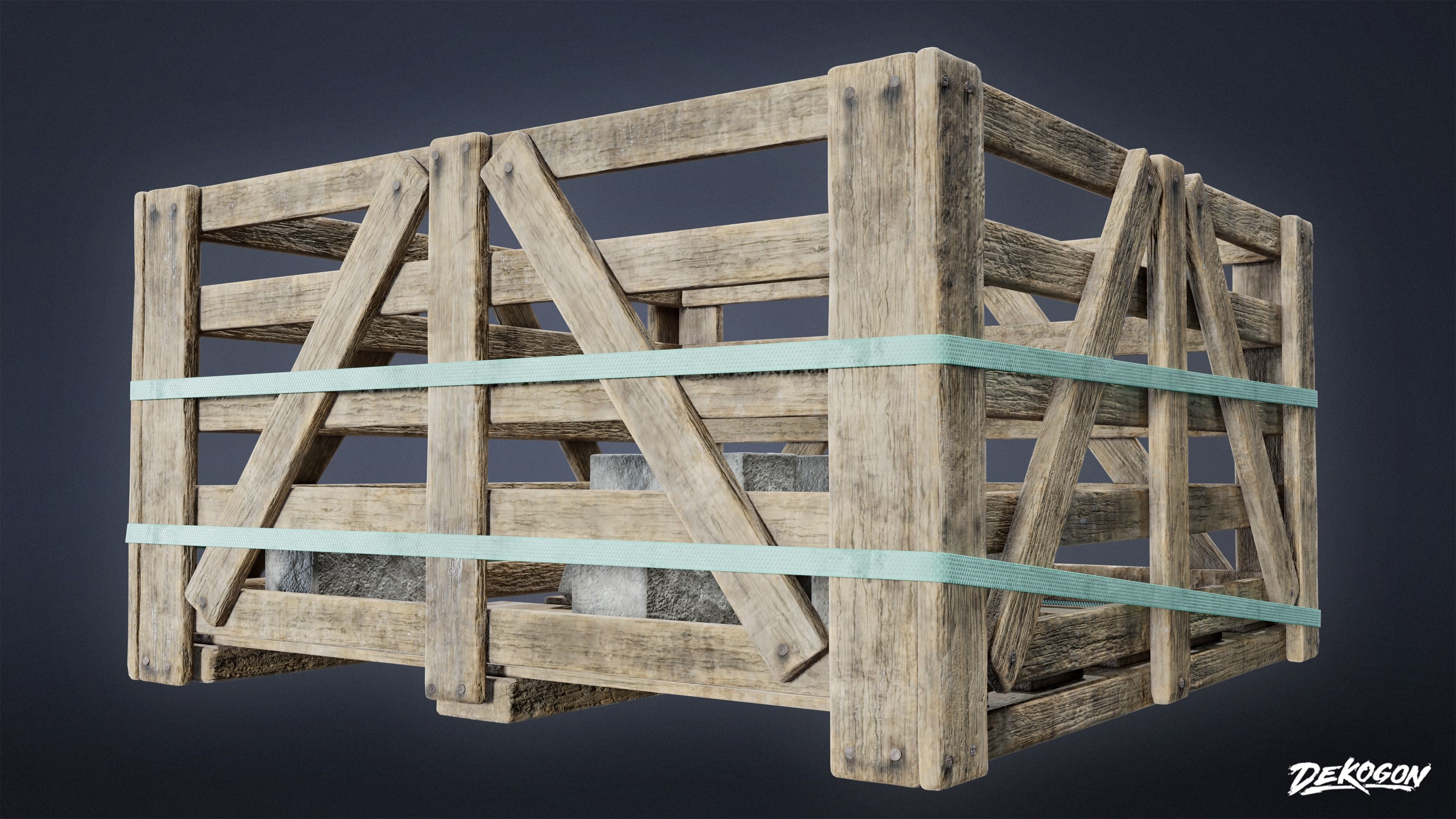 SUBURBS - Construction Containers 01 - LOW POLY AND NANITE Low-poly 3D model_6