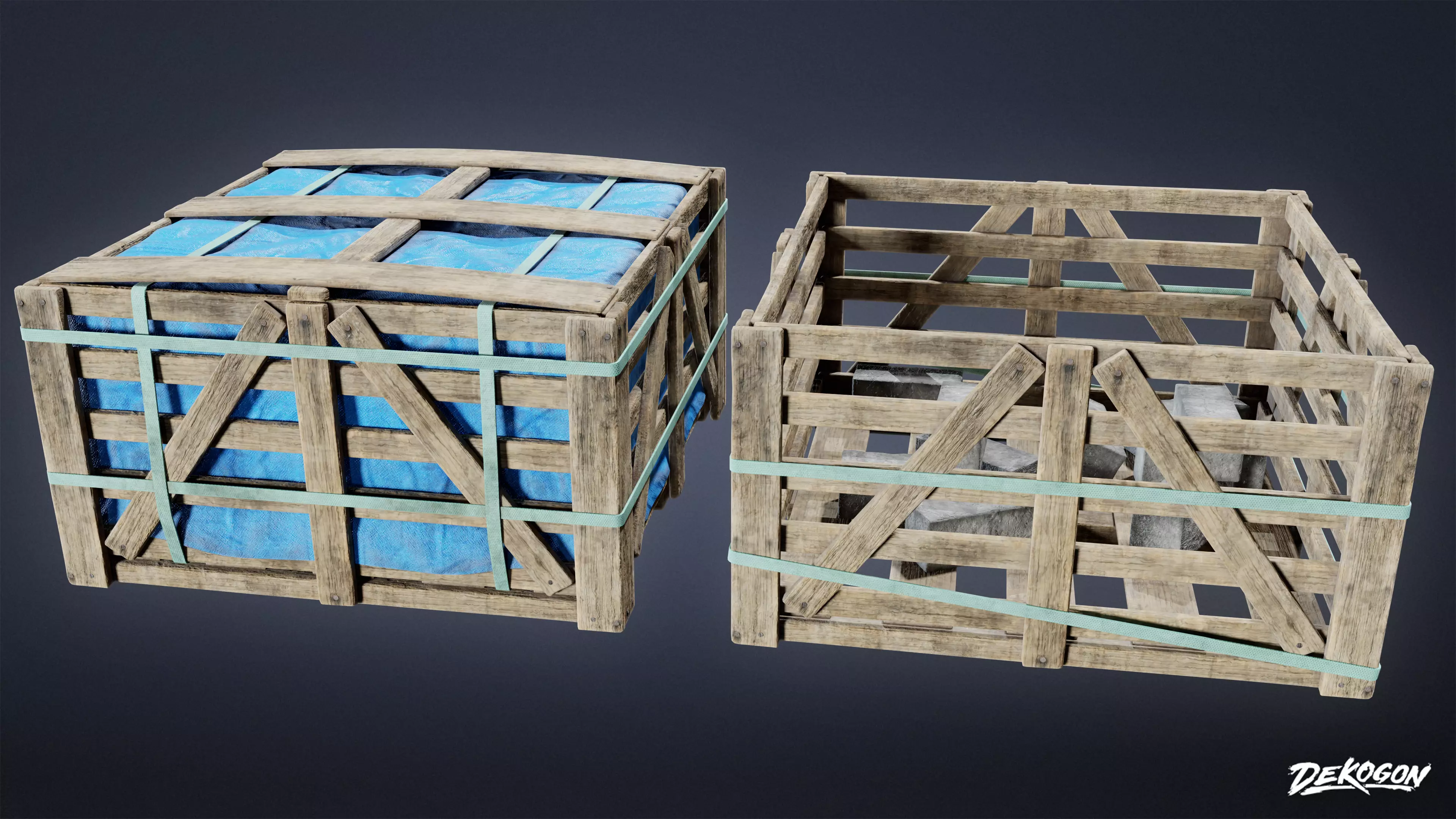 SUBURBS - Construction Containers 01 - LOW POLY AND NANITE Low-poly 3D model_0