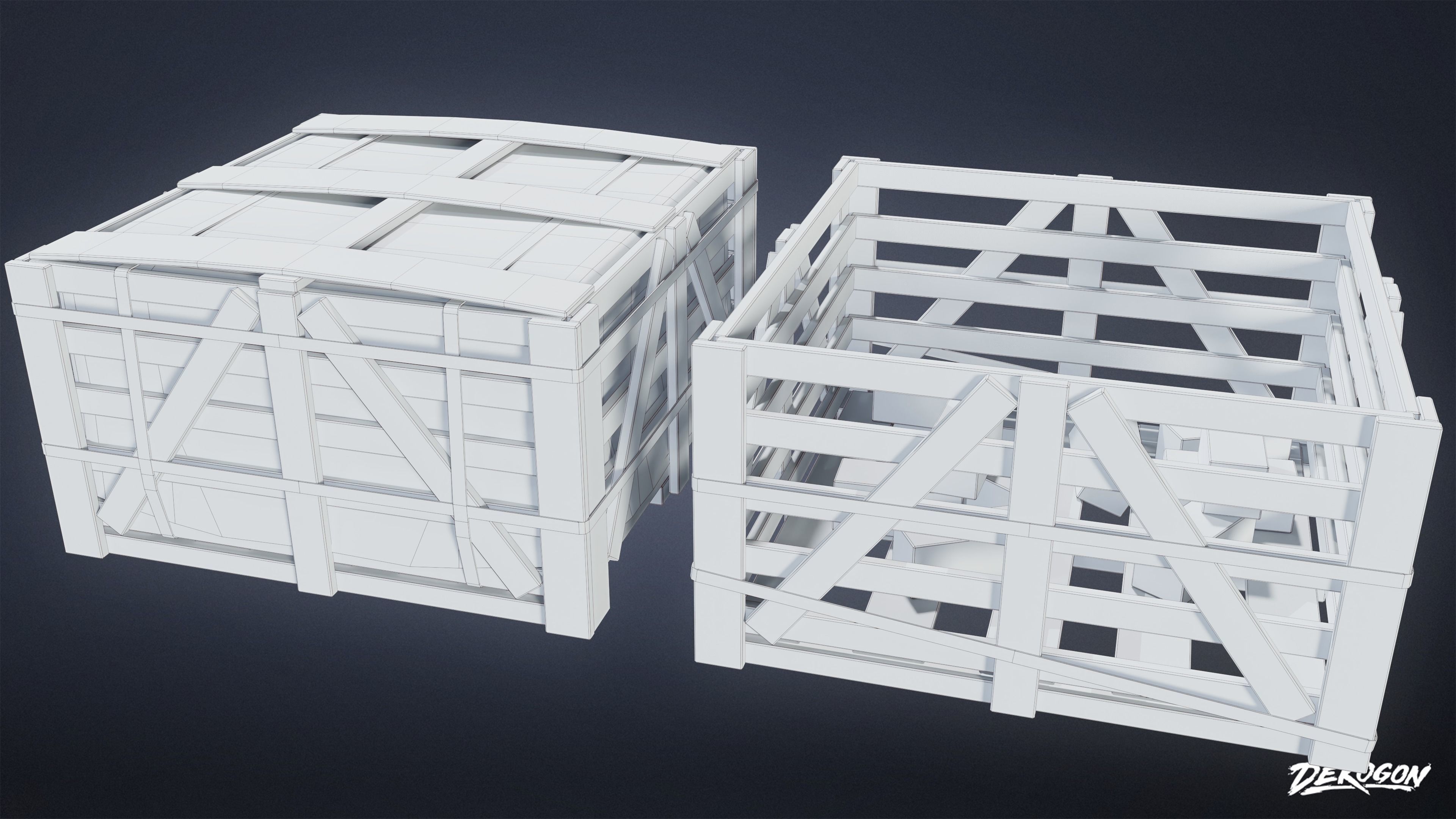 SUBURBS - Construction Containers 01 - LOW POLY AND NANITE Low-poly 3D model_7