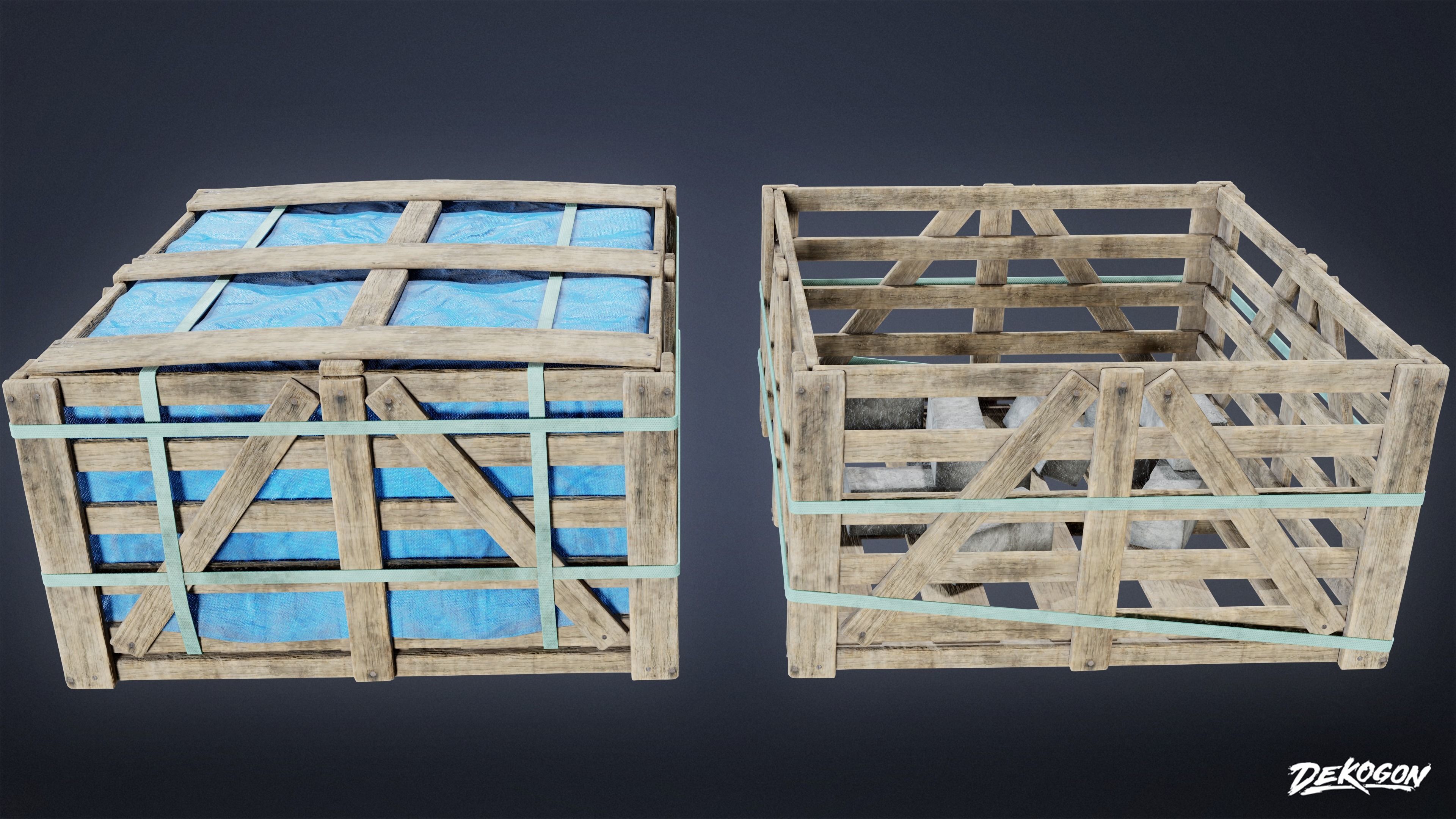 SUBURBS - Construction Containers 01 - LOW POLY AND NANITE Low-poly 3D model_1