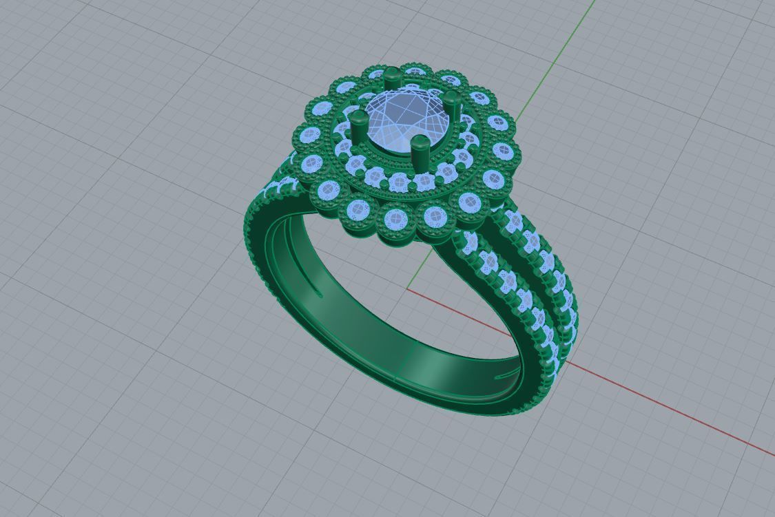 Diamond Engagement Ring 3D print model_4