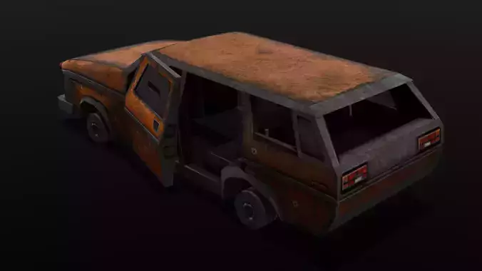 Old Rusted Car 3D Model