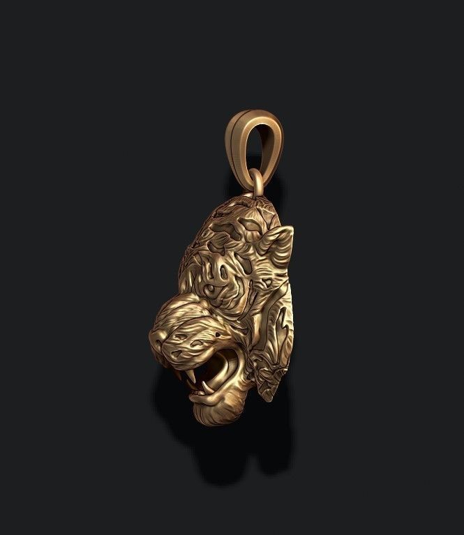 Tiger pendant 3D print model_2