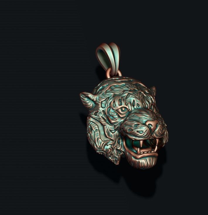 Tiger pendant 3D print model_7