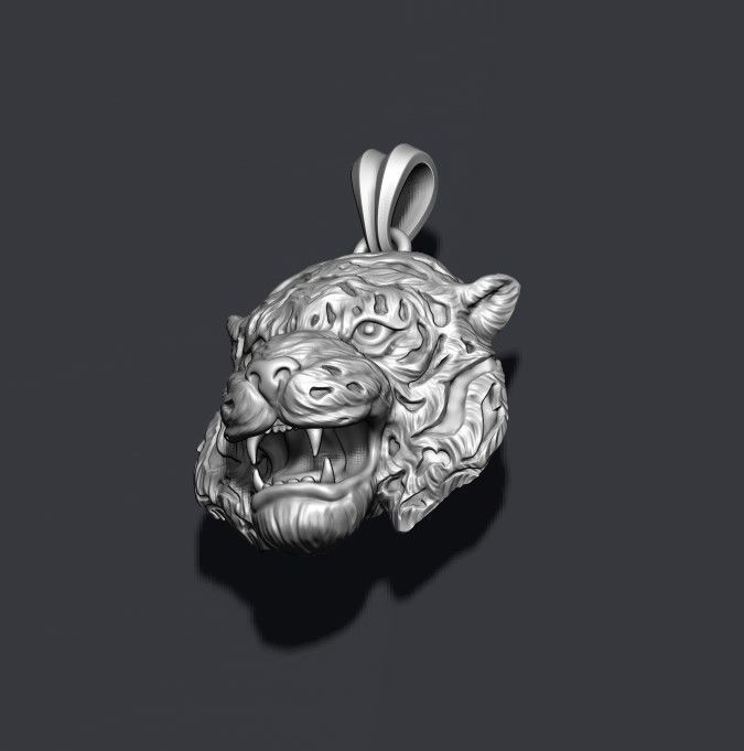 Tiger pendant 3D print model_8