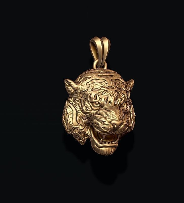 Tiger pendant 3D print model_1
