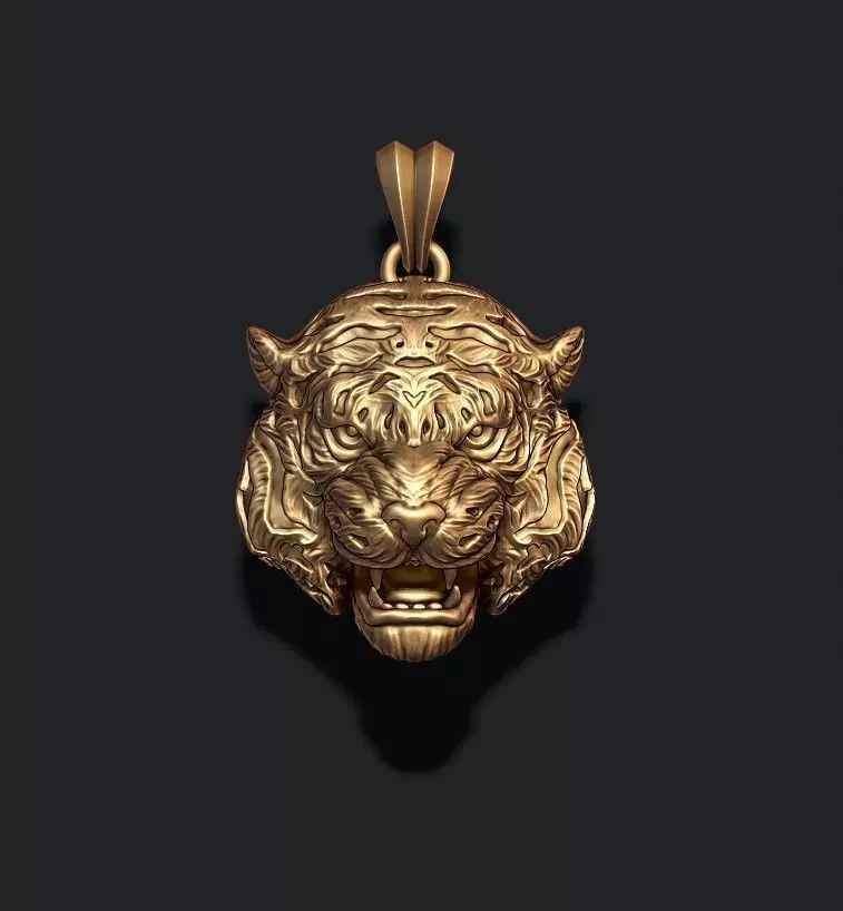 Tiger pendant 3D print model_0
