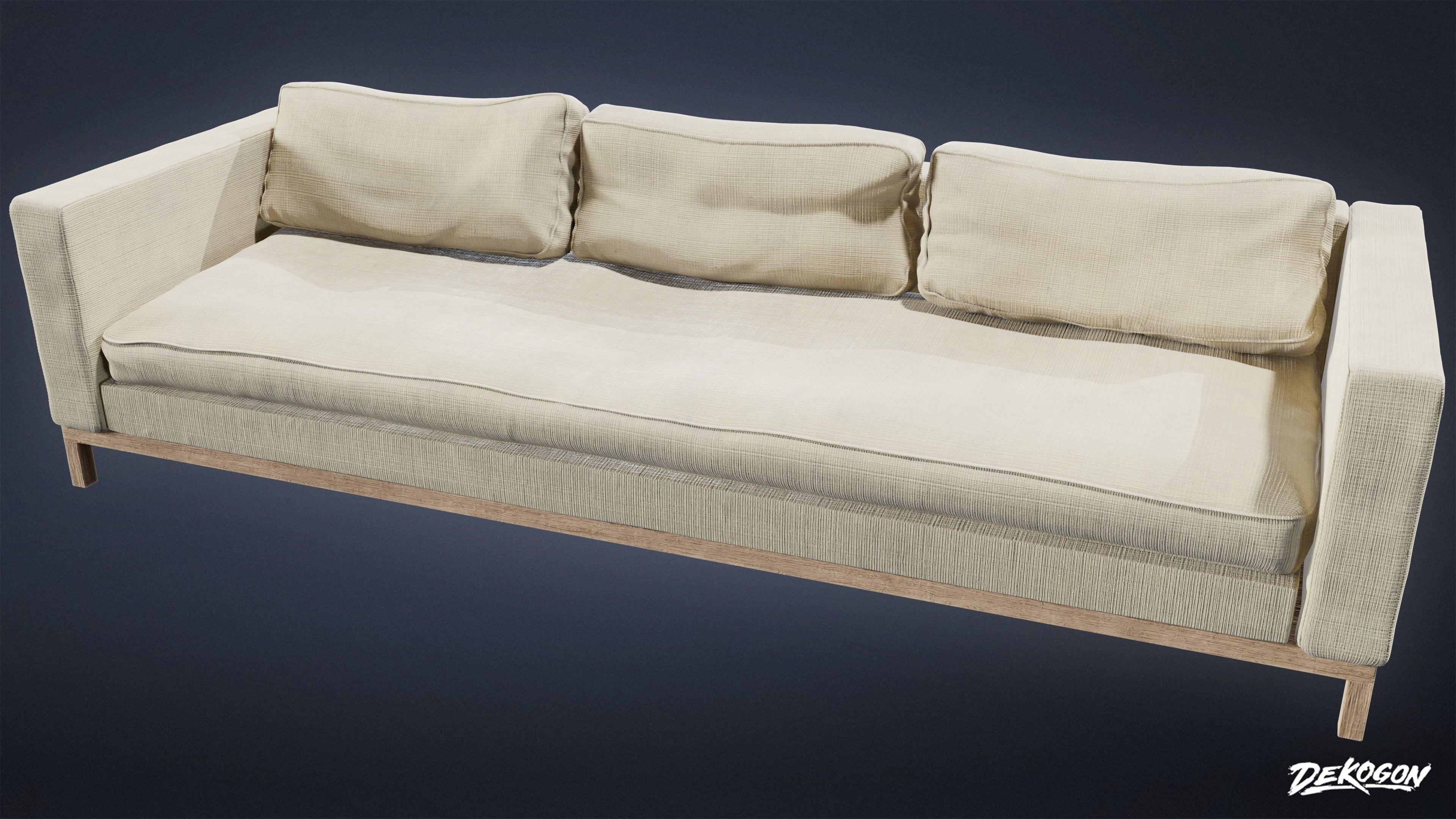 SUBURBS - Couch 16 - LOW POLY AND NANITE Low-poly 3D model_3