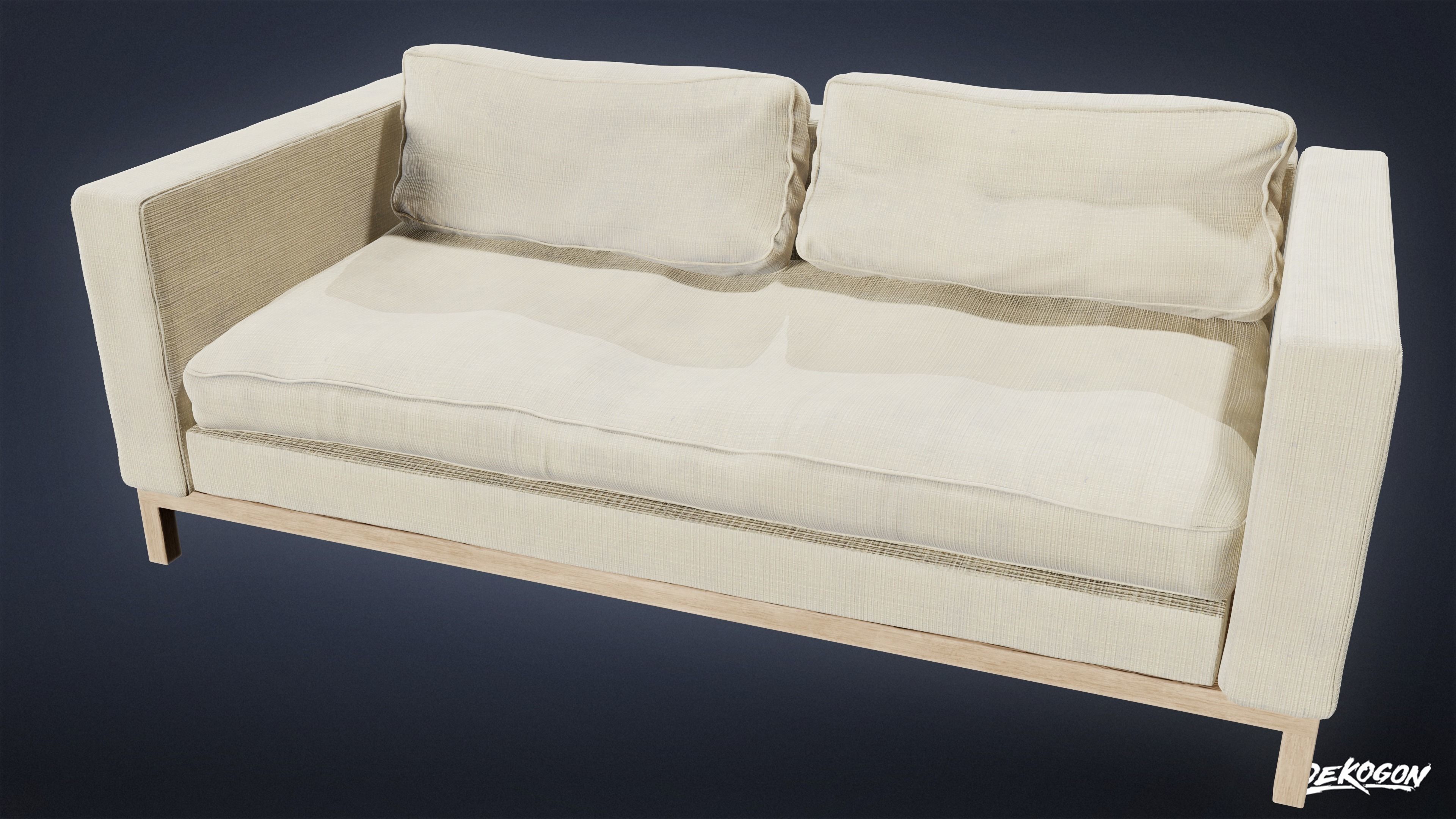 SUBURBS - Couch 16 - LOW POLY AND NANITE Low-poly 3D model_4