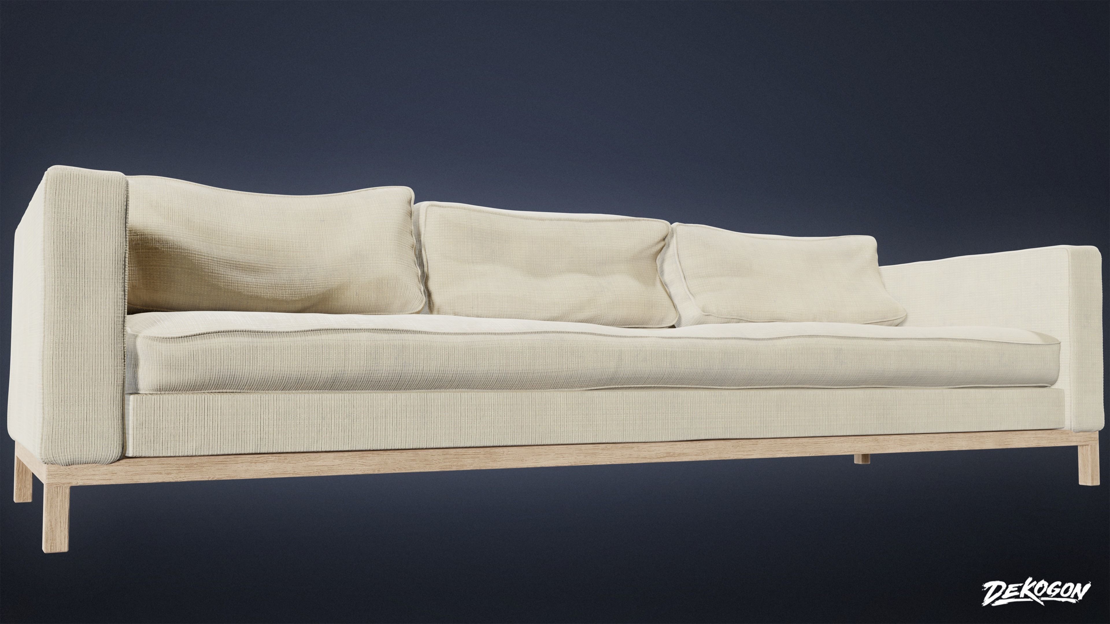 SUBURBS - Couch 16 - LOW POLY AND NANITE Low-poly 3D model_6