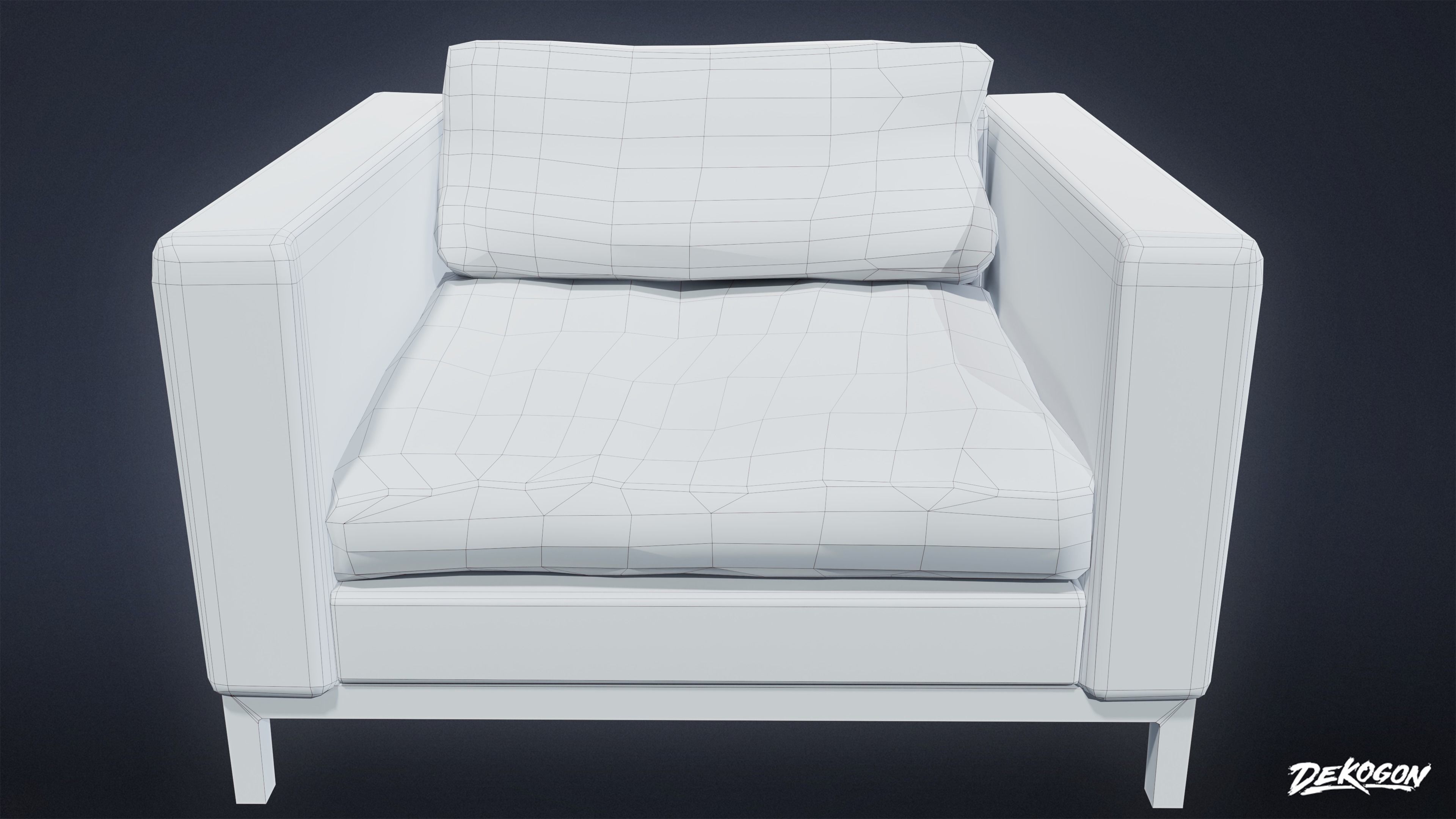 SUBURBS - Couch 16 - LOW POLY AND NANITE Low-poly 3D model_10