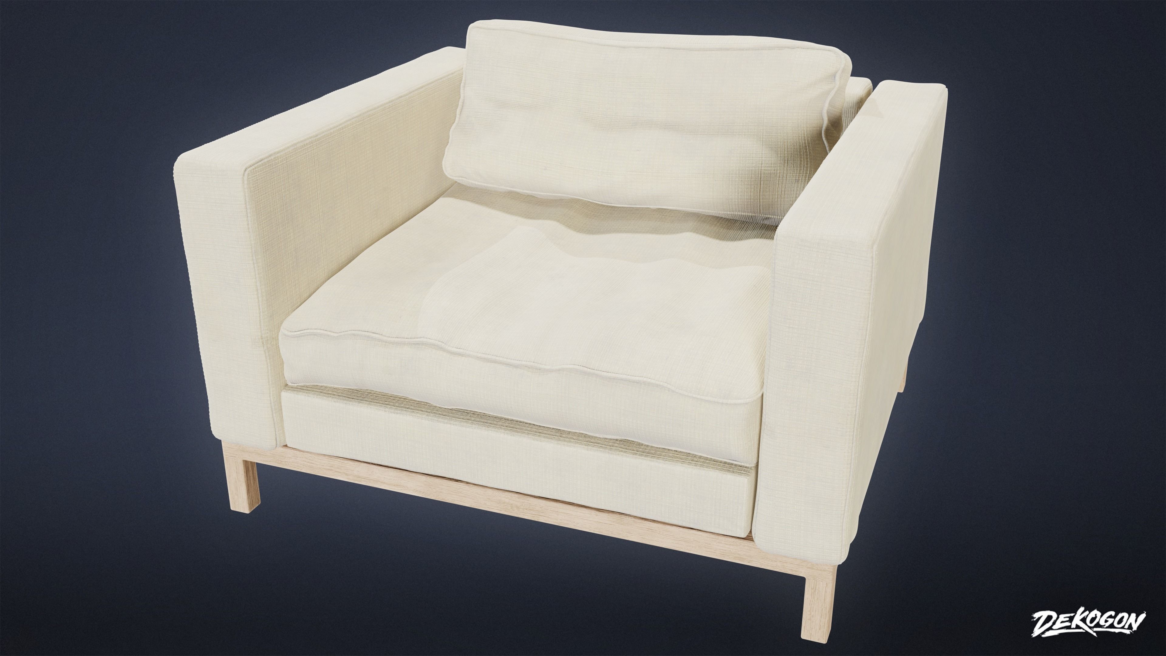 SUBURBS - Couch 16 - LOW POLY AND NANITE Low-poly 3D model_5