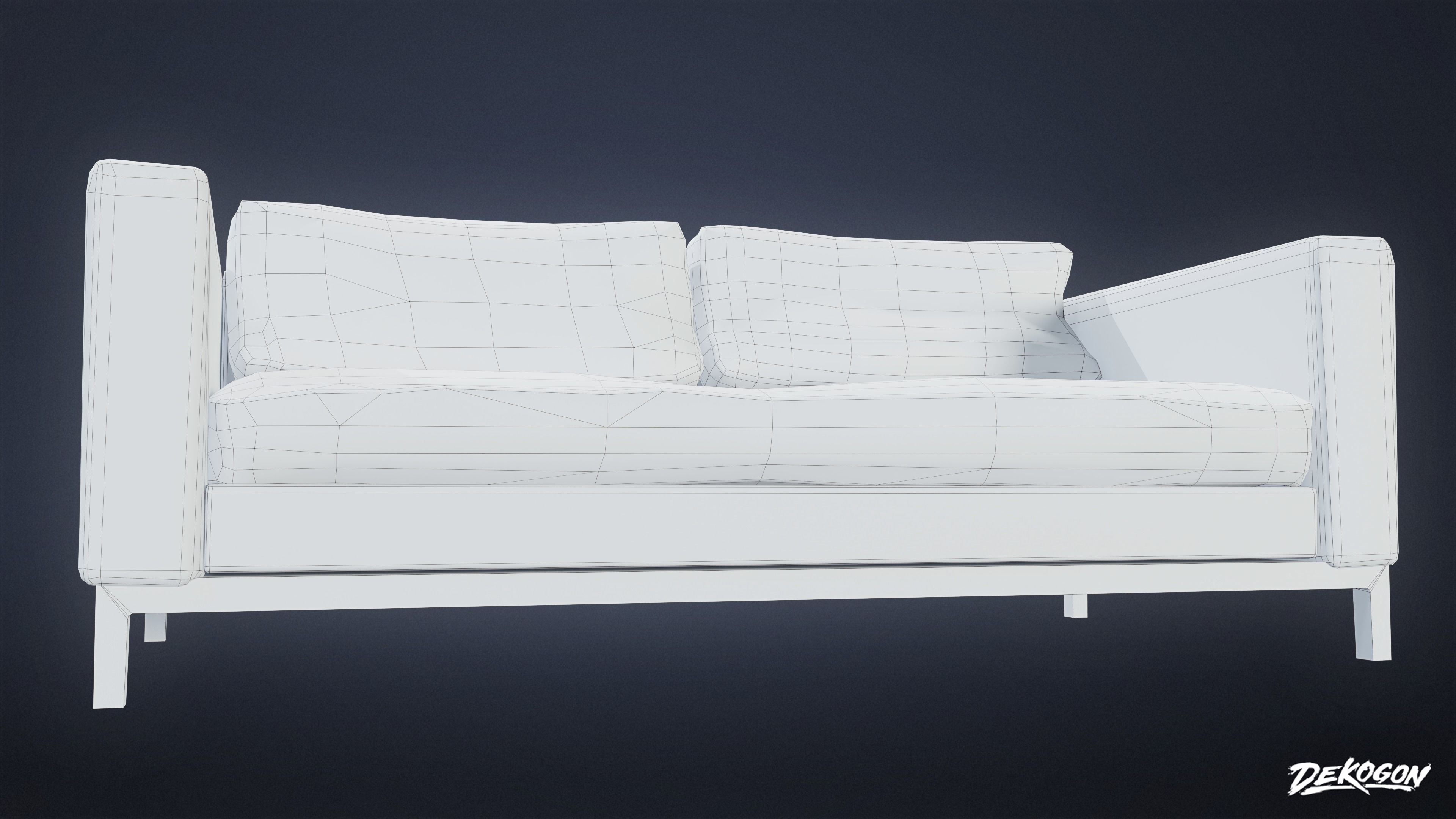 SUBURBS - Couch 16 - LOW POLY AND NANITE Low-poly 3D model_8