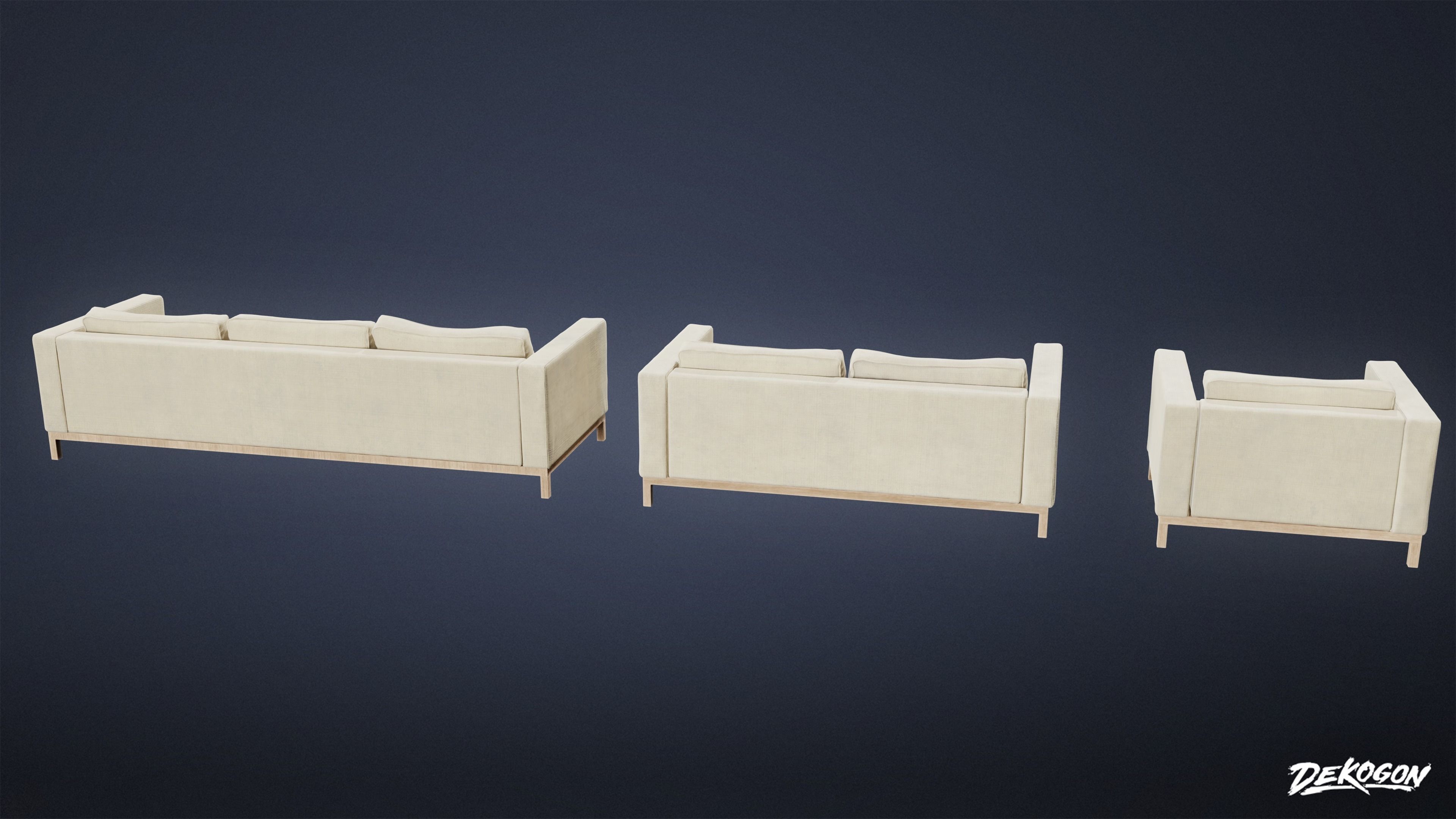 SUBURBS - Couch 16 - LOW POLY AND NANITE Low-poly 3D model_2