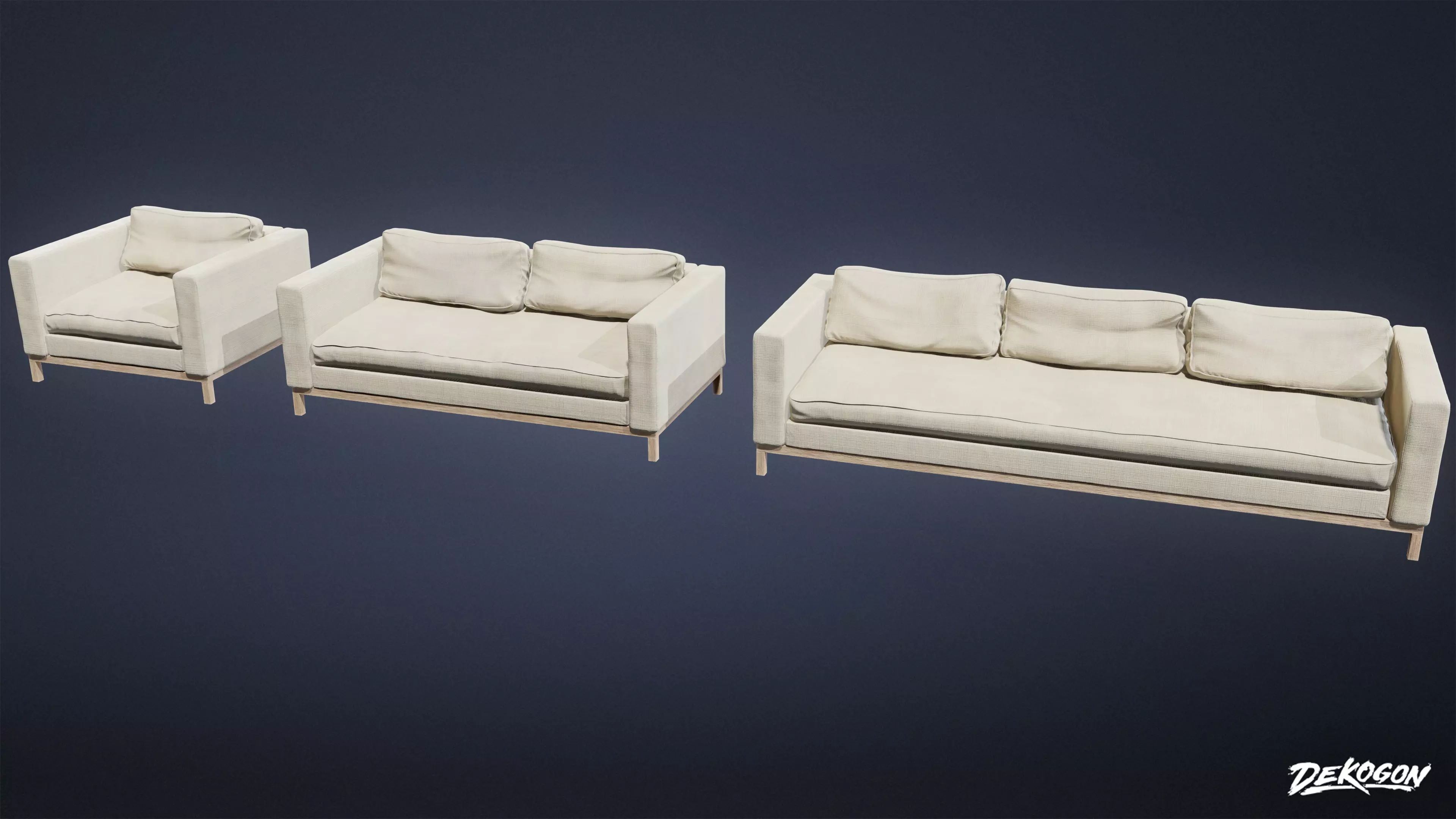 SUBURBS - Couch 16 - LOW POLY AND NANITE Low-poly 3D model_0