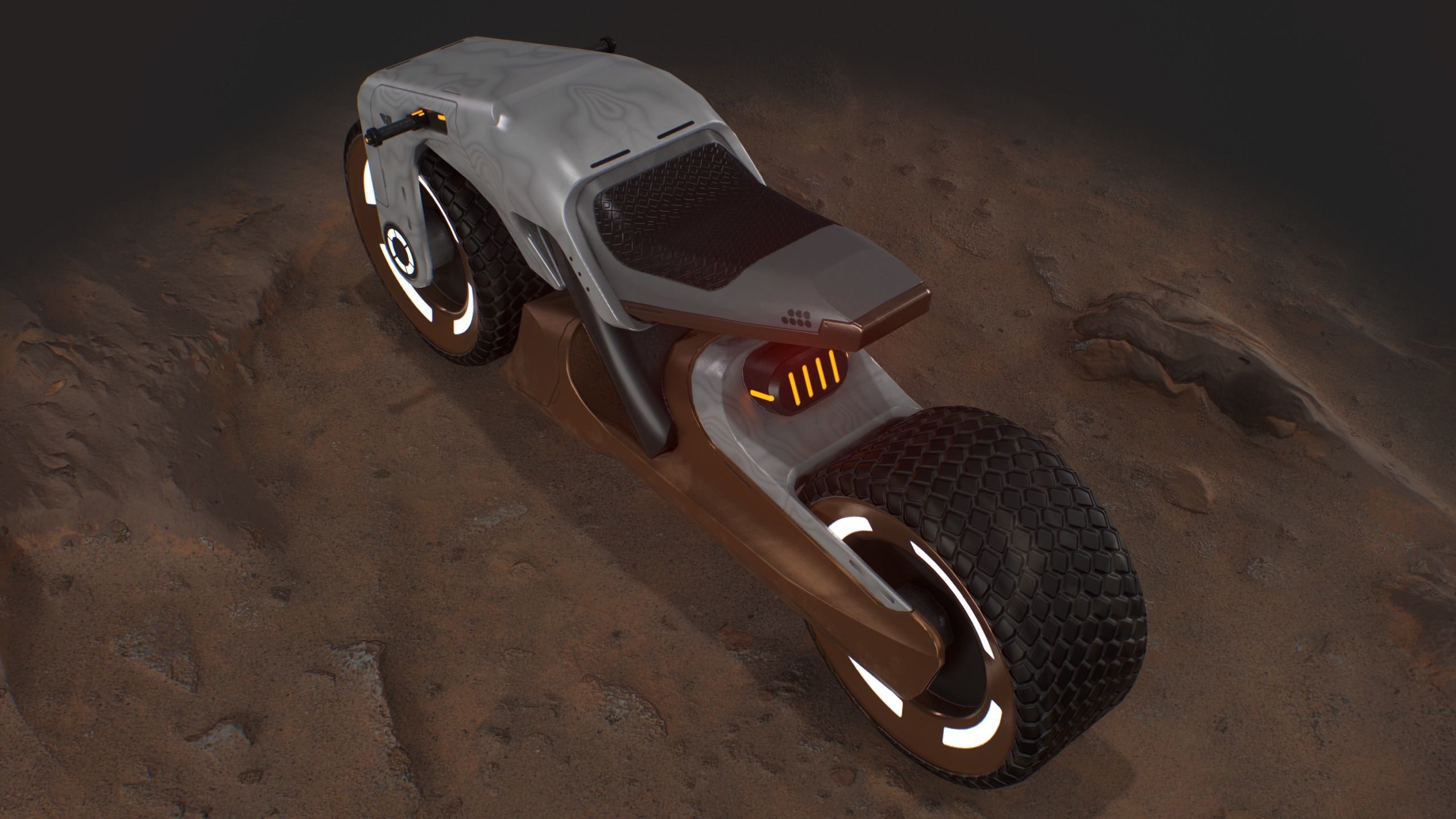 Sci-fi Motorbike LowPoly Low-poly 3D model_5